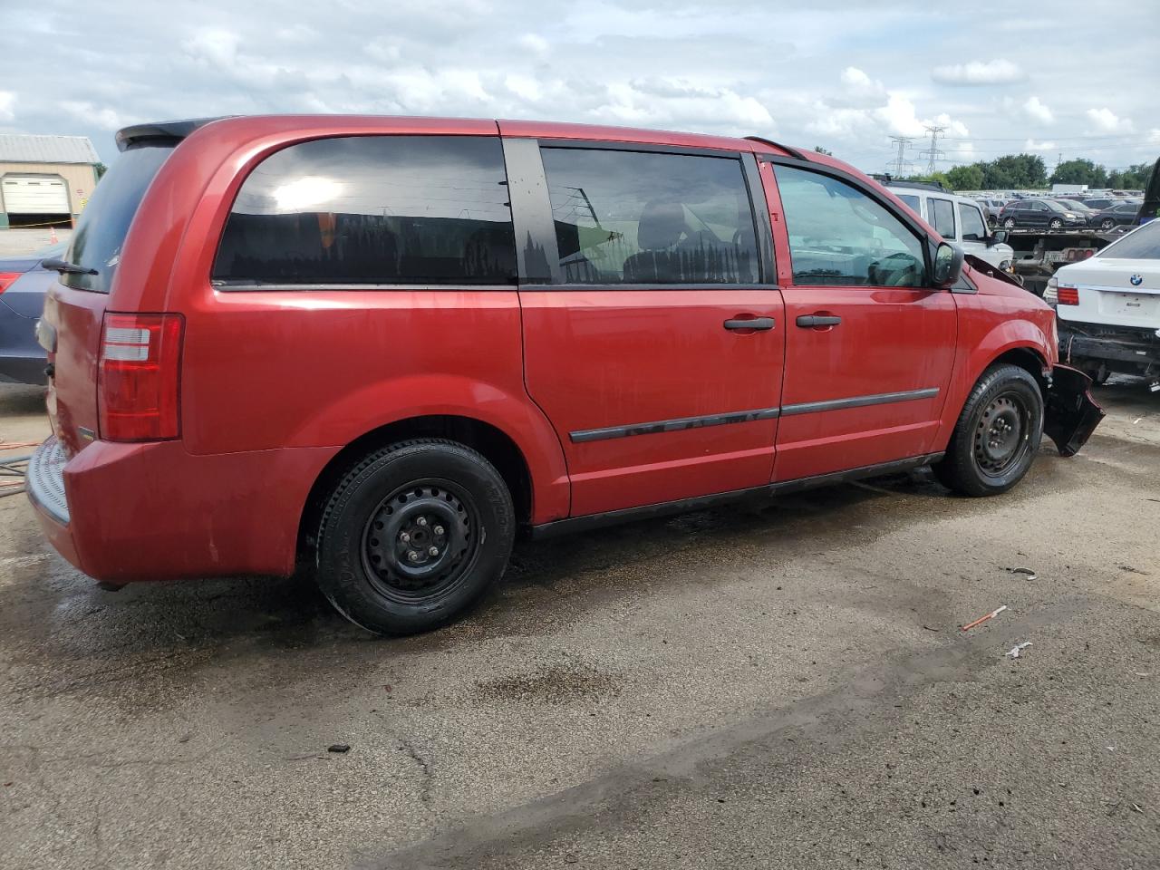 2008 Dodge Grand Caravan Se Red vin: 1D8HN44HX8B180004