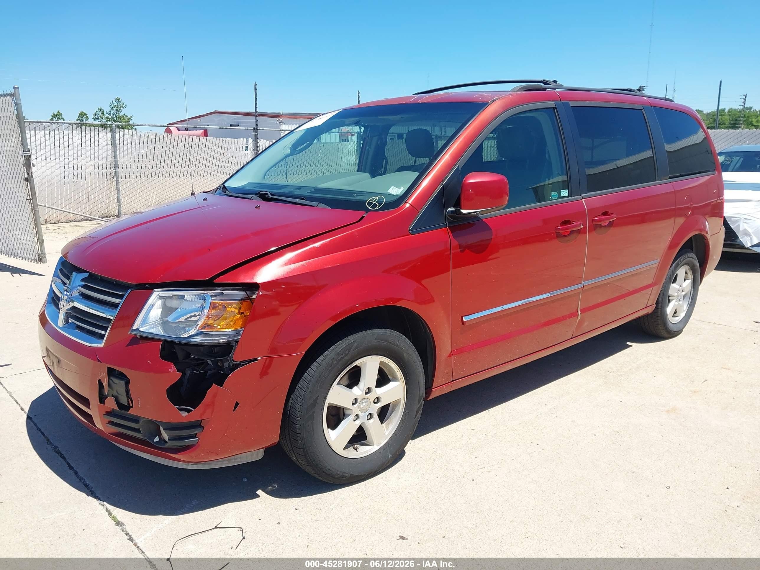 2008 Dodge Grand Caravan Sxt Red vin: 1D8HN54P18B129584