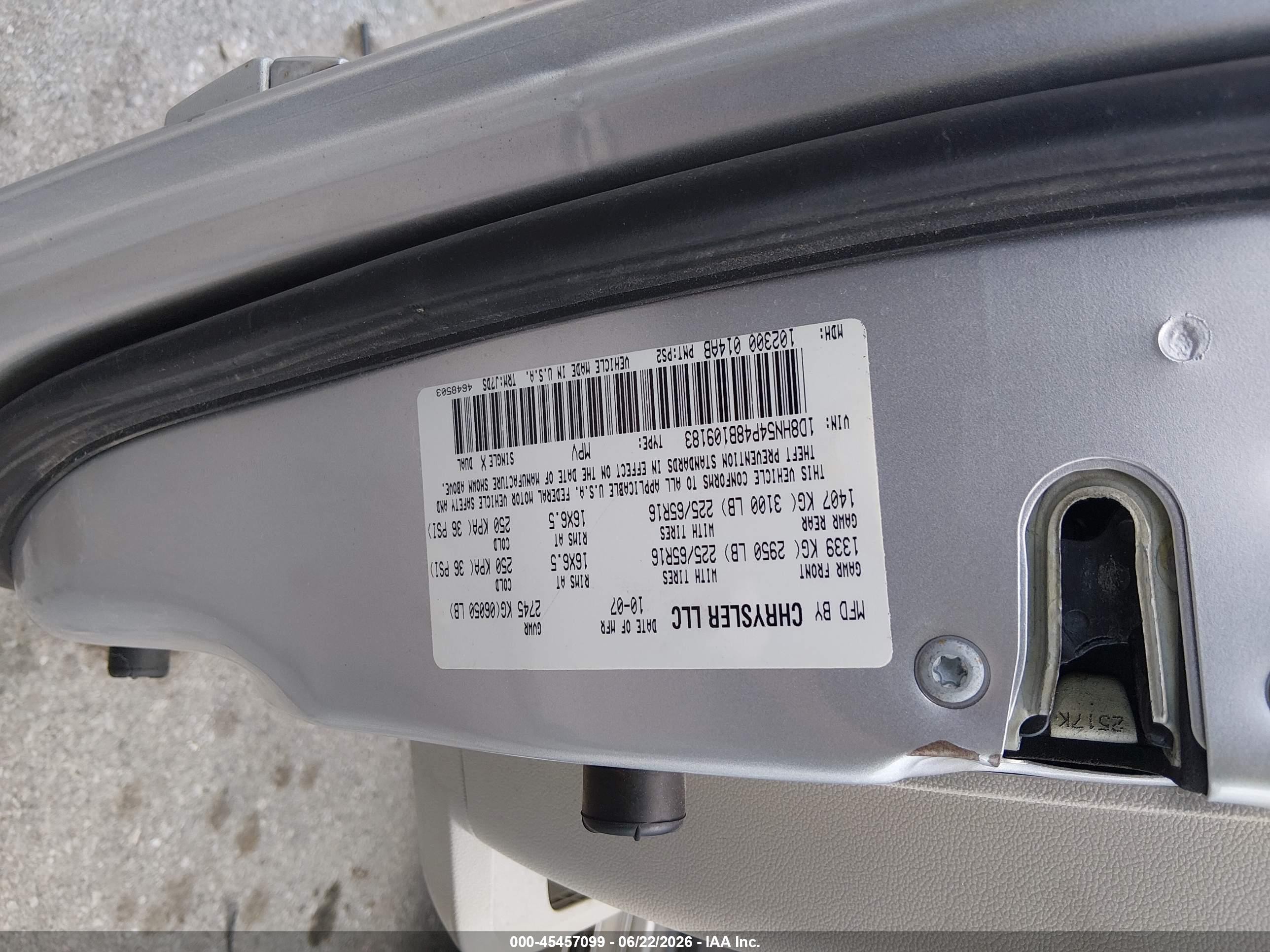 2008 Dodge Grand Caravan Sxt Silver vin: 1D8HN54P48B109183