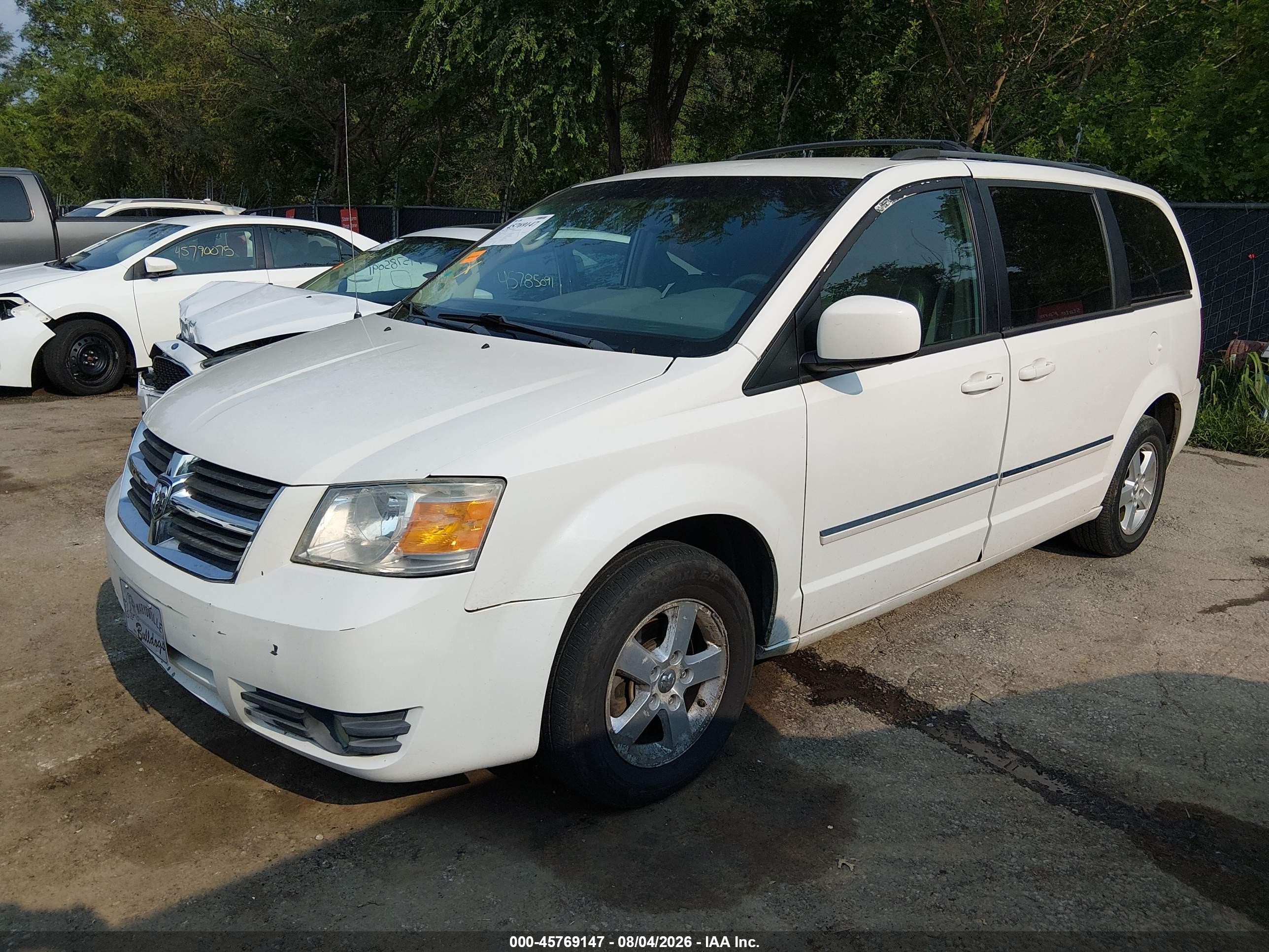 2008 Dodge Grand Caravan Sxt White vin: 1D8HN54P58B101481