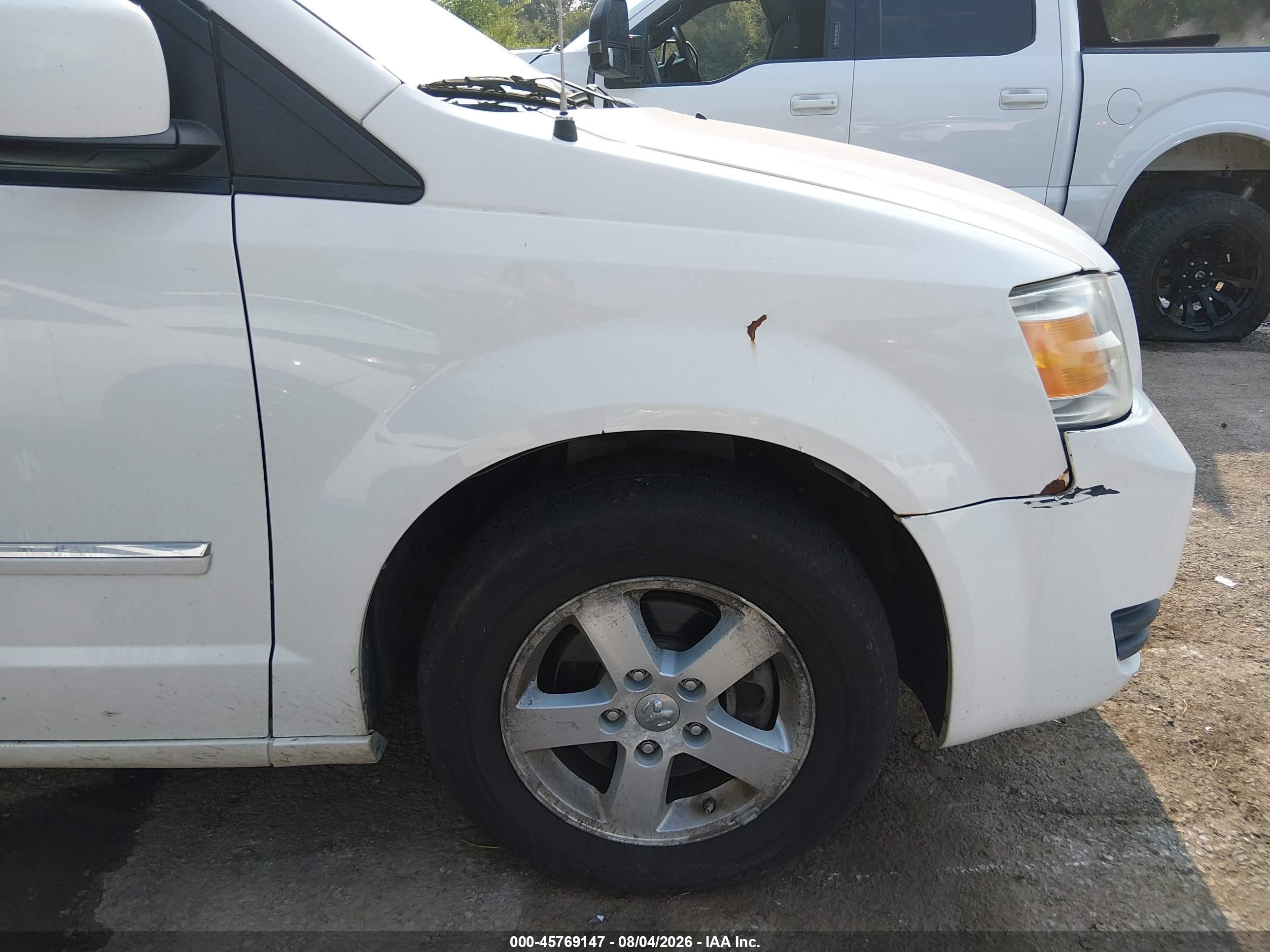 2008 Dodge Grand Caravan Sxt White vin: 1D8HN54P58B101481