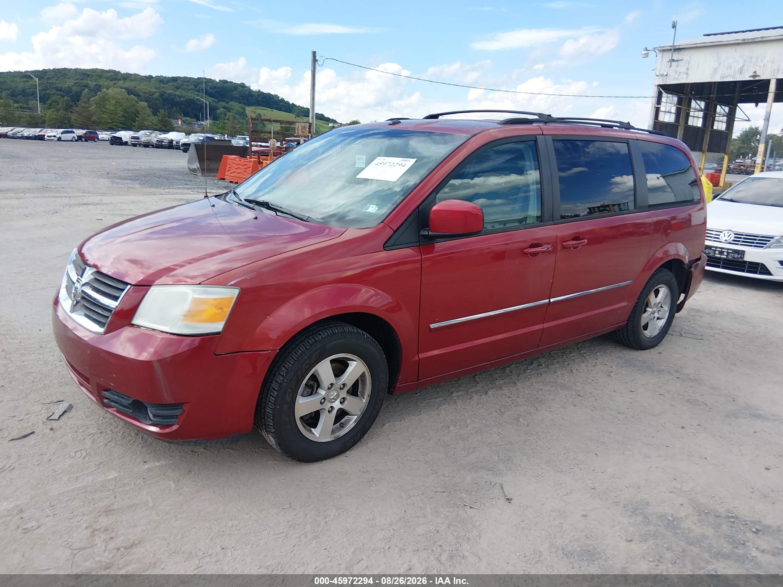 2008 Dodge Grand Caravan Sxt Red vin: 1D8HN54P88B104262