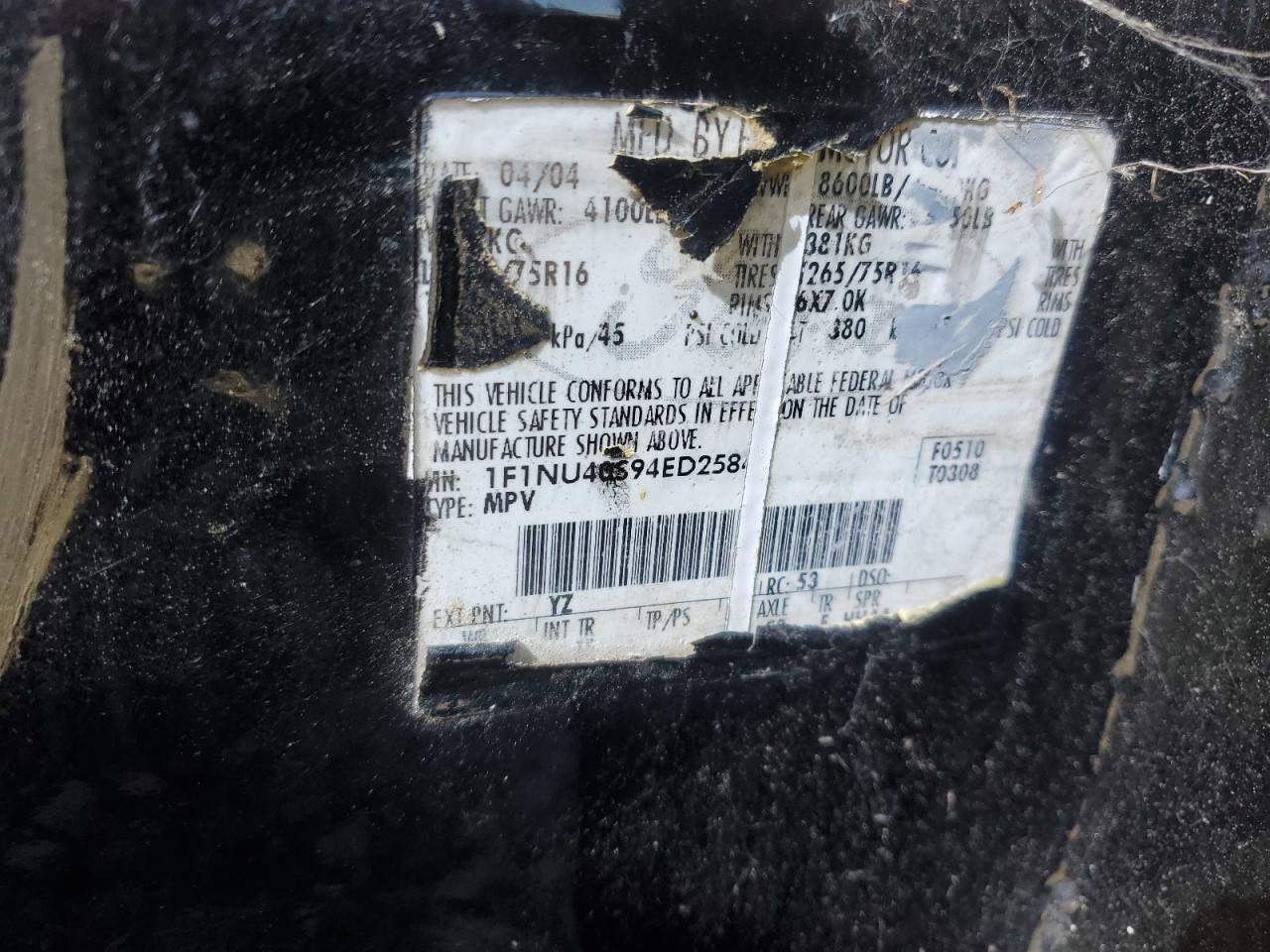 2004 Ford Excursion Xlt Black vin: 1F1NU40S94ED25847