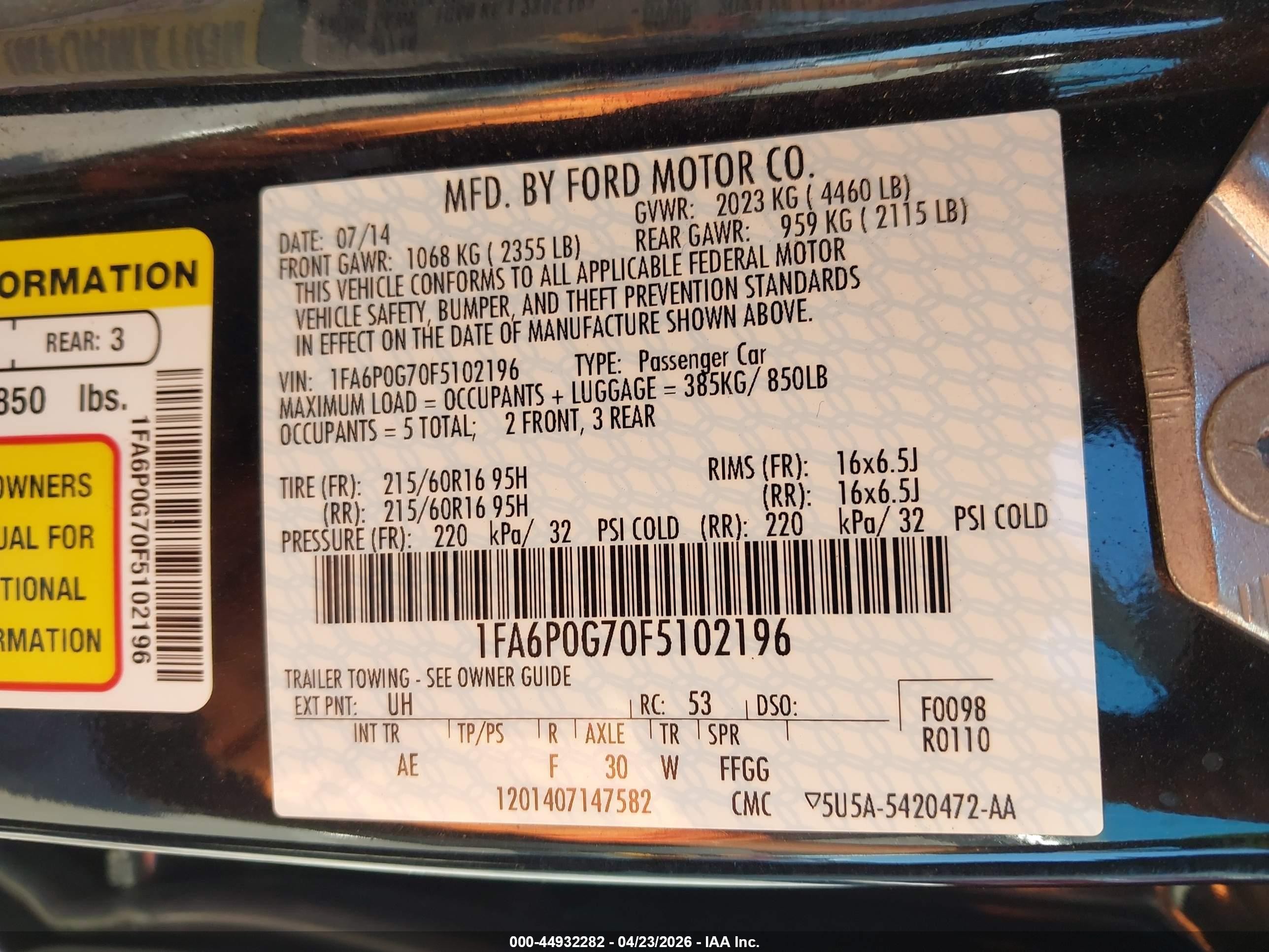 2015 Ford Fusion S Черный vin: 1FA6P0G70F5102196