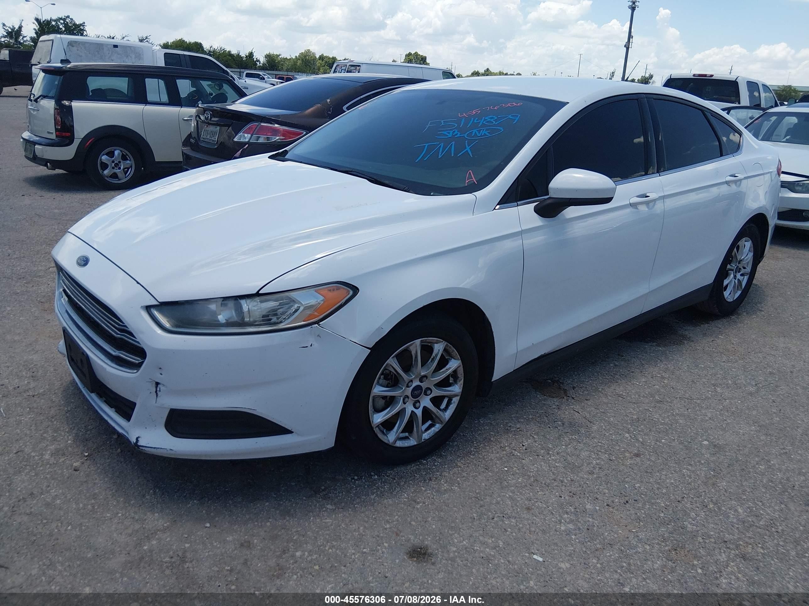 2015 Ford Fusion S Белый vin: 1FA6P0G70F5114879