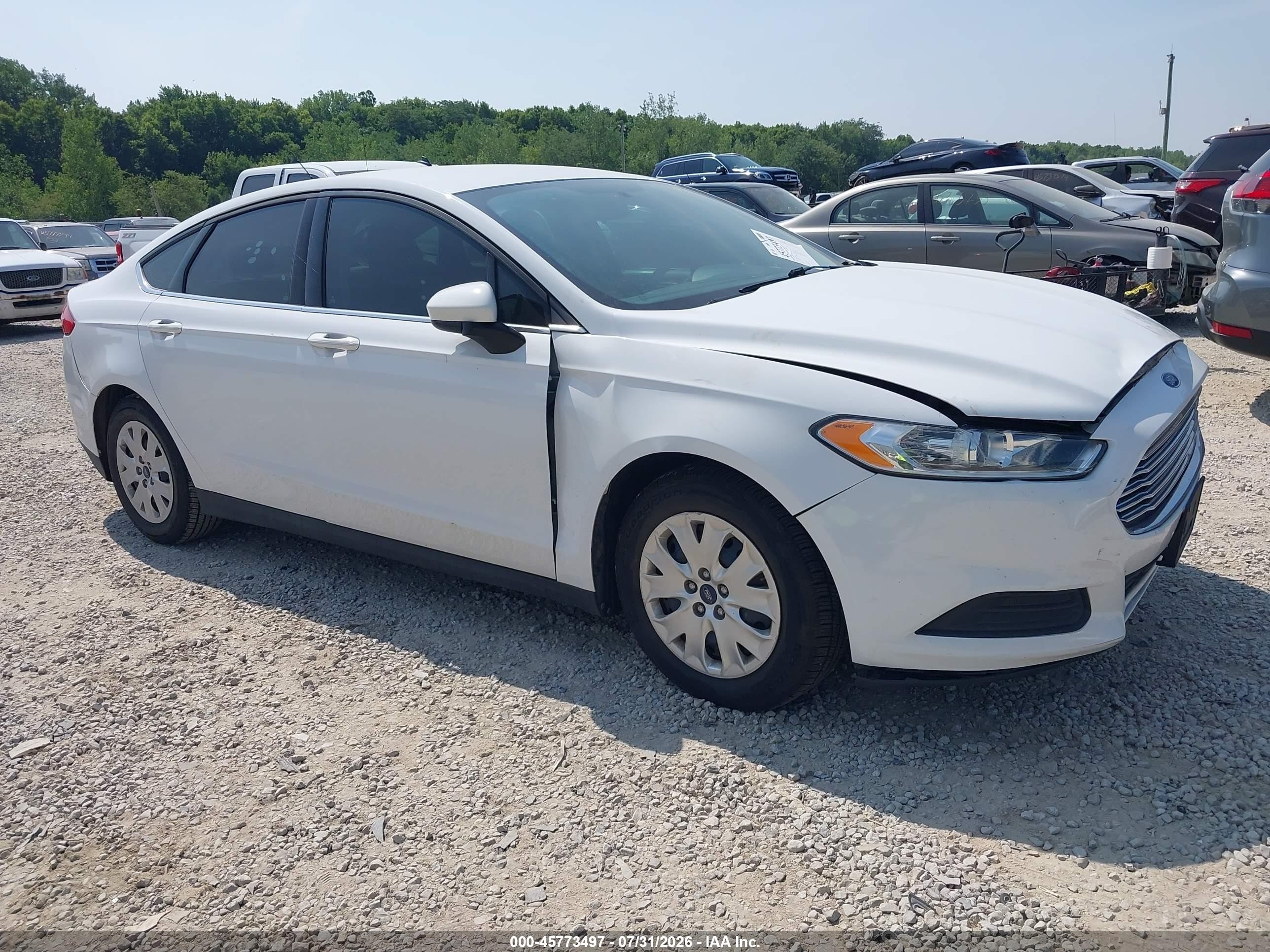 2014 Ford Fusion S White vin: 1FA6P0G71E5372262