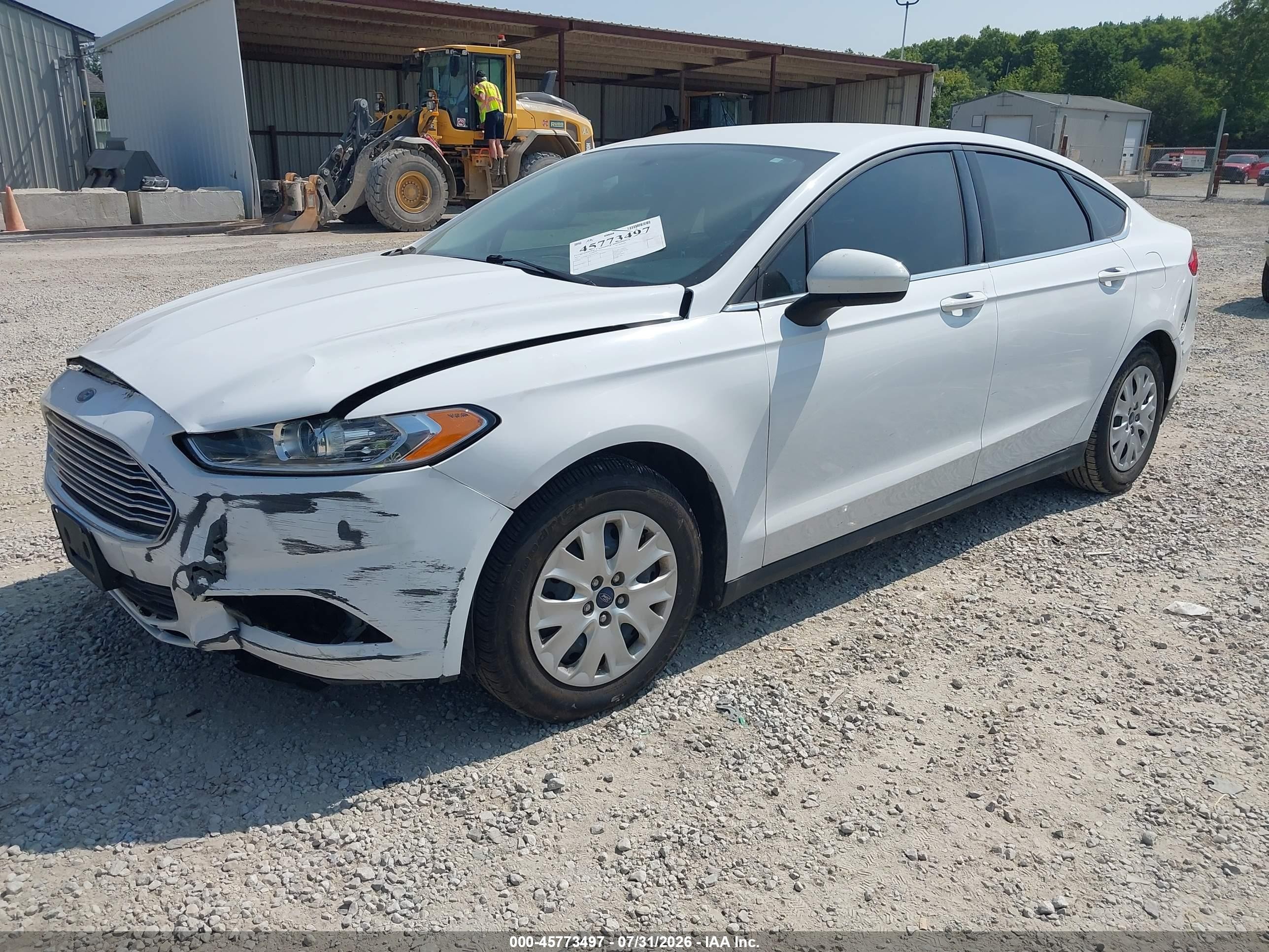 2014 Ford Fusion S Белый vin: 1FA6P0G71E5372262