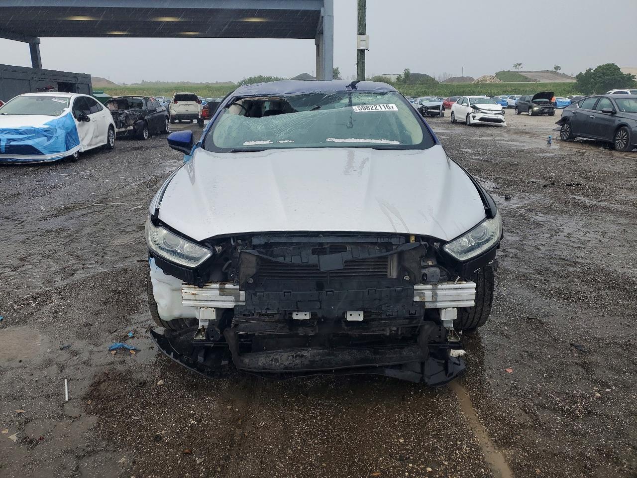 2014 Ford Fusion S Blue vin: 1FA6P0G71E5372892