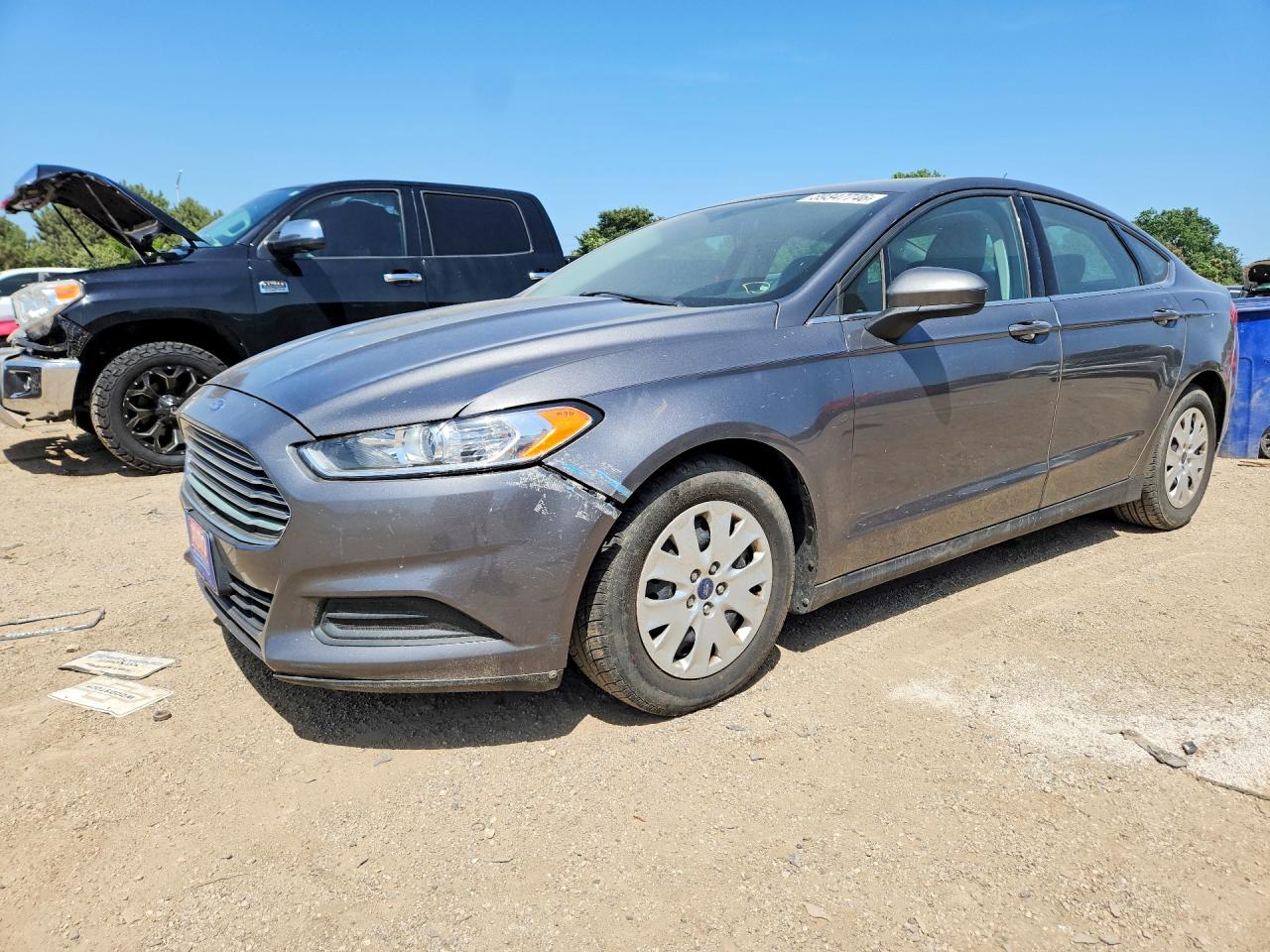 2014 Ford Fusion S Серый vin: 1FA6P0G71E5390535