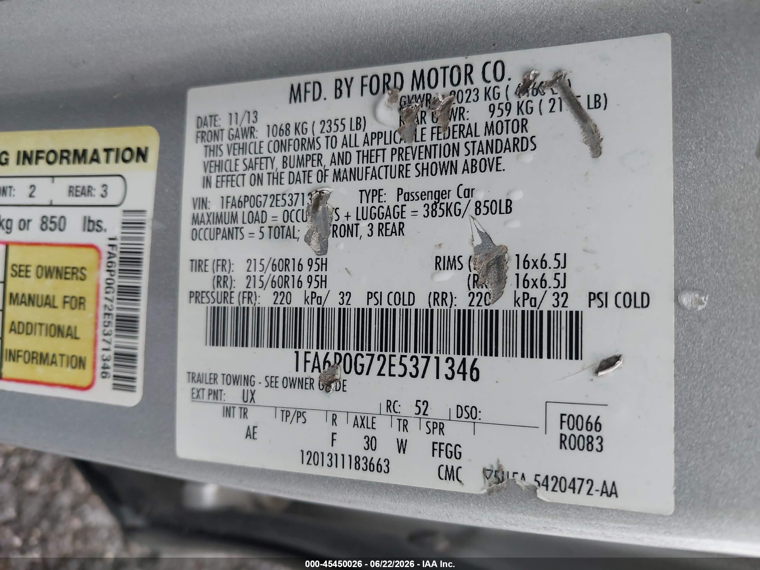 2014 Ford Fusion S Silver vin: 1FA6P0G72E5371346