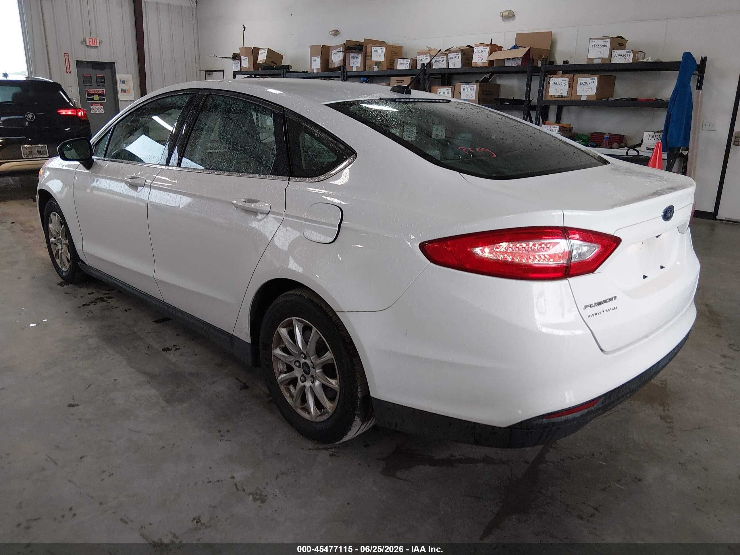 2015 Ford Fusion S White vin: 1FA6P0G72F5127696