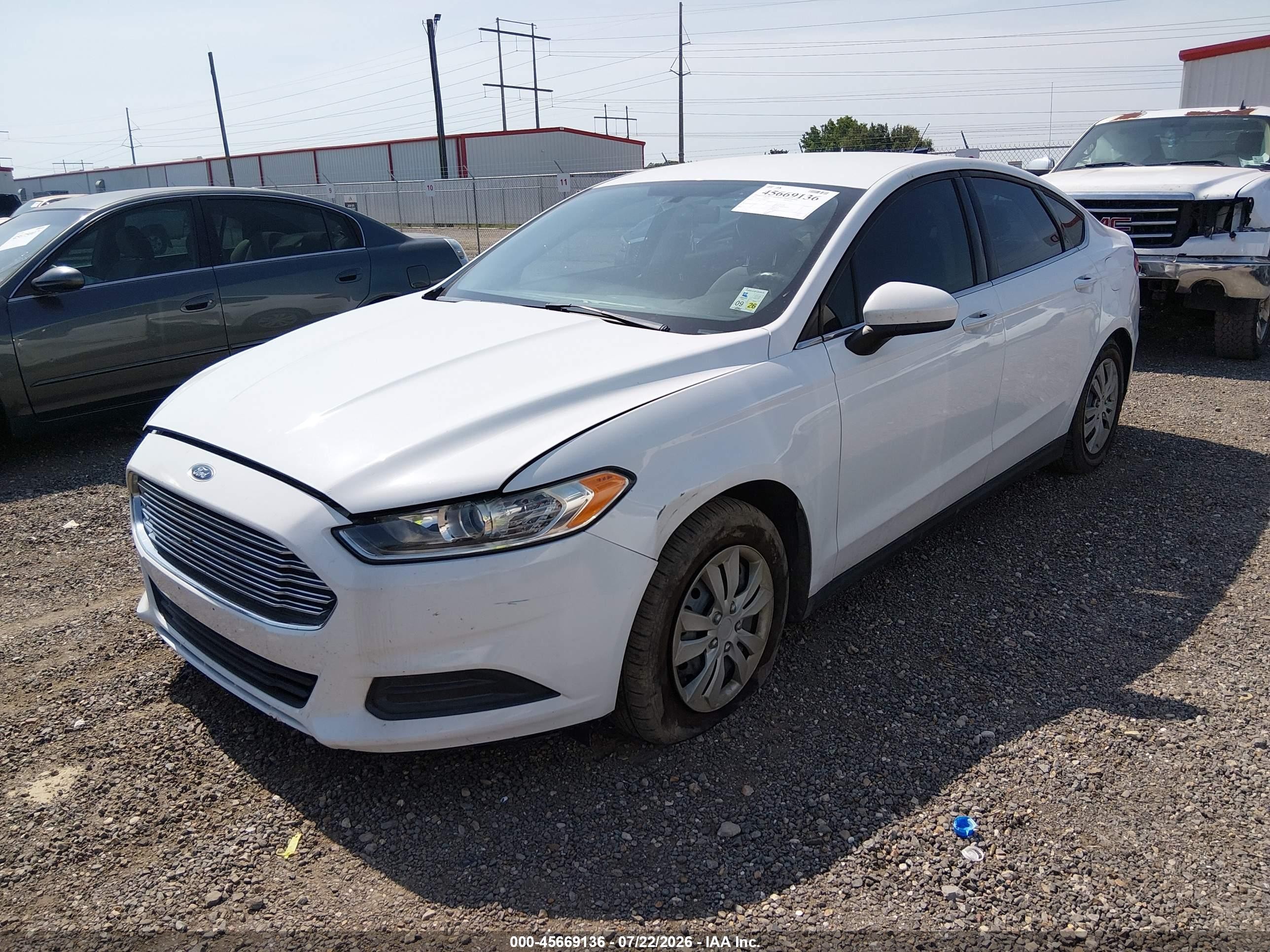 2014 Ford Fusion S White vin: 1FA6P0G73E5367757