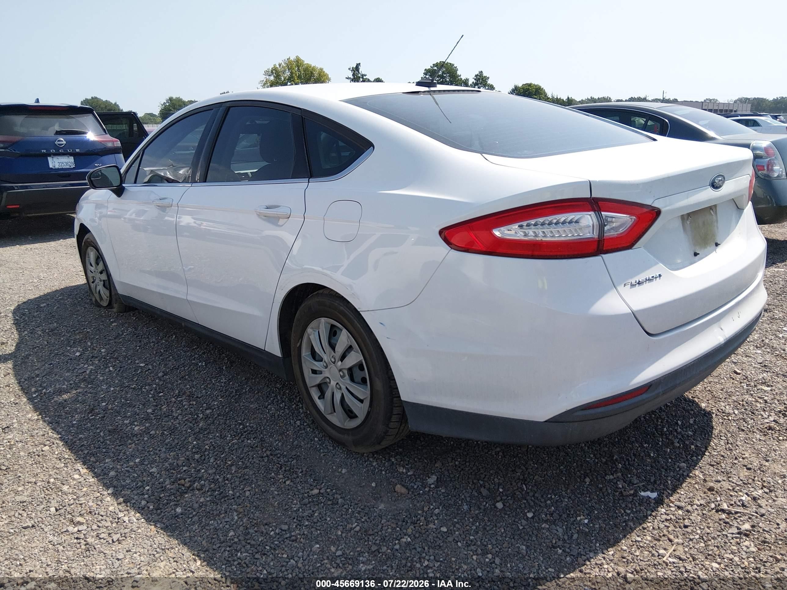 2014 Ford Fusion S White vin: 1FA6P0G73E5367757