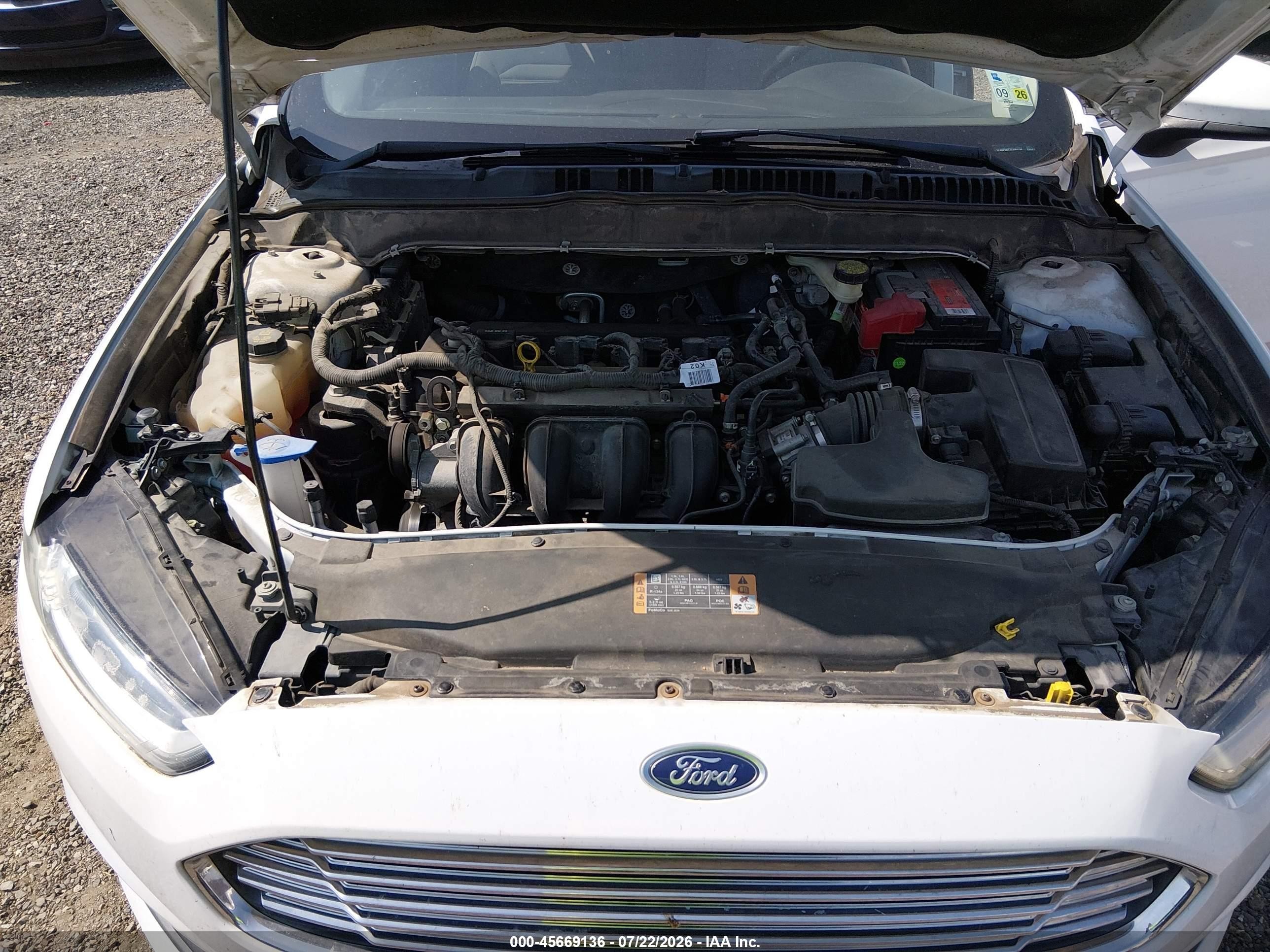 2014 Ford Fusion S White vin: 1FA6P0G73E5367757