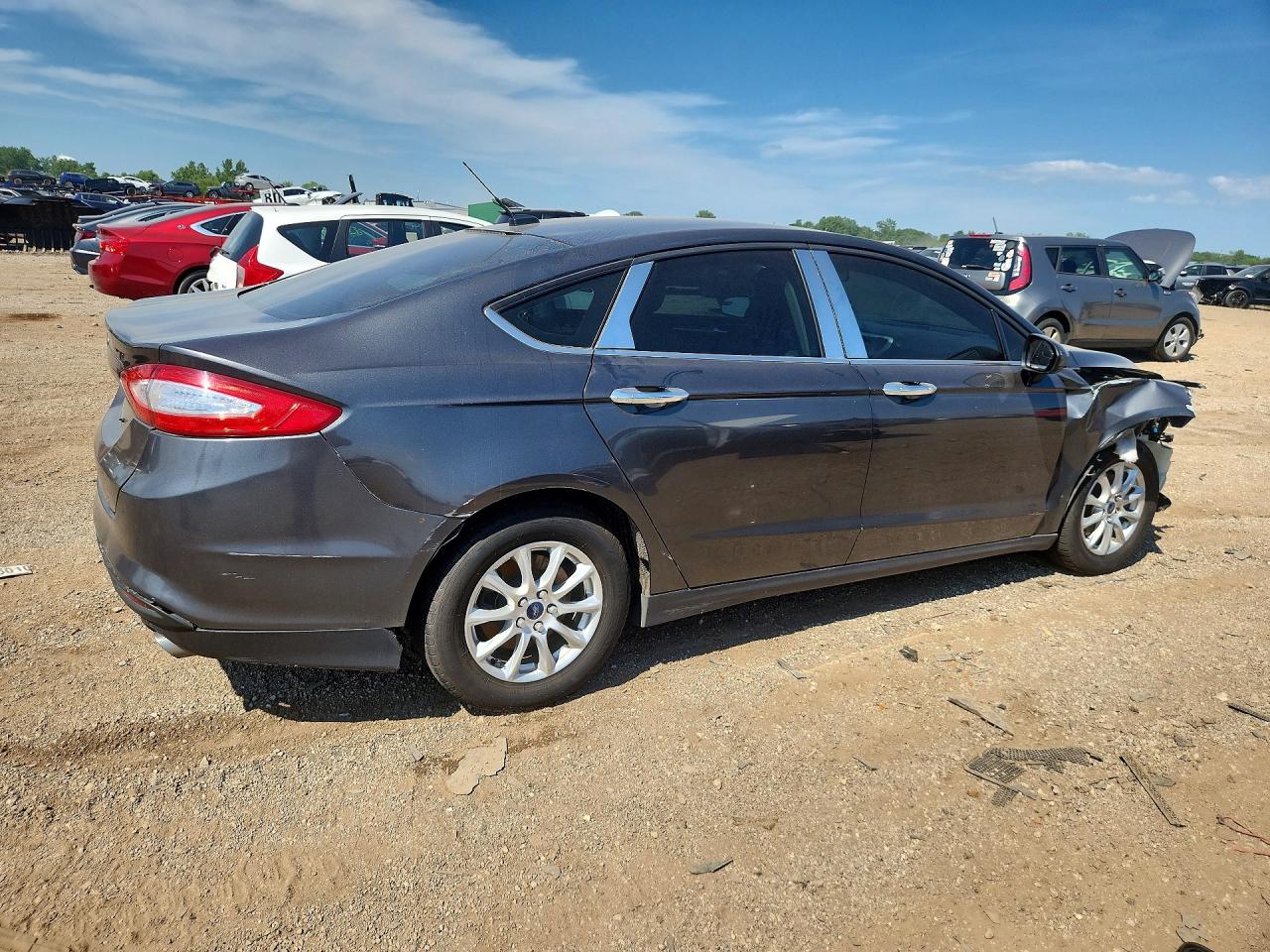 2015 Ford Fusion S Gray vin: 1FA6P0G73F5130767