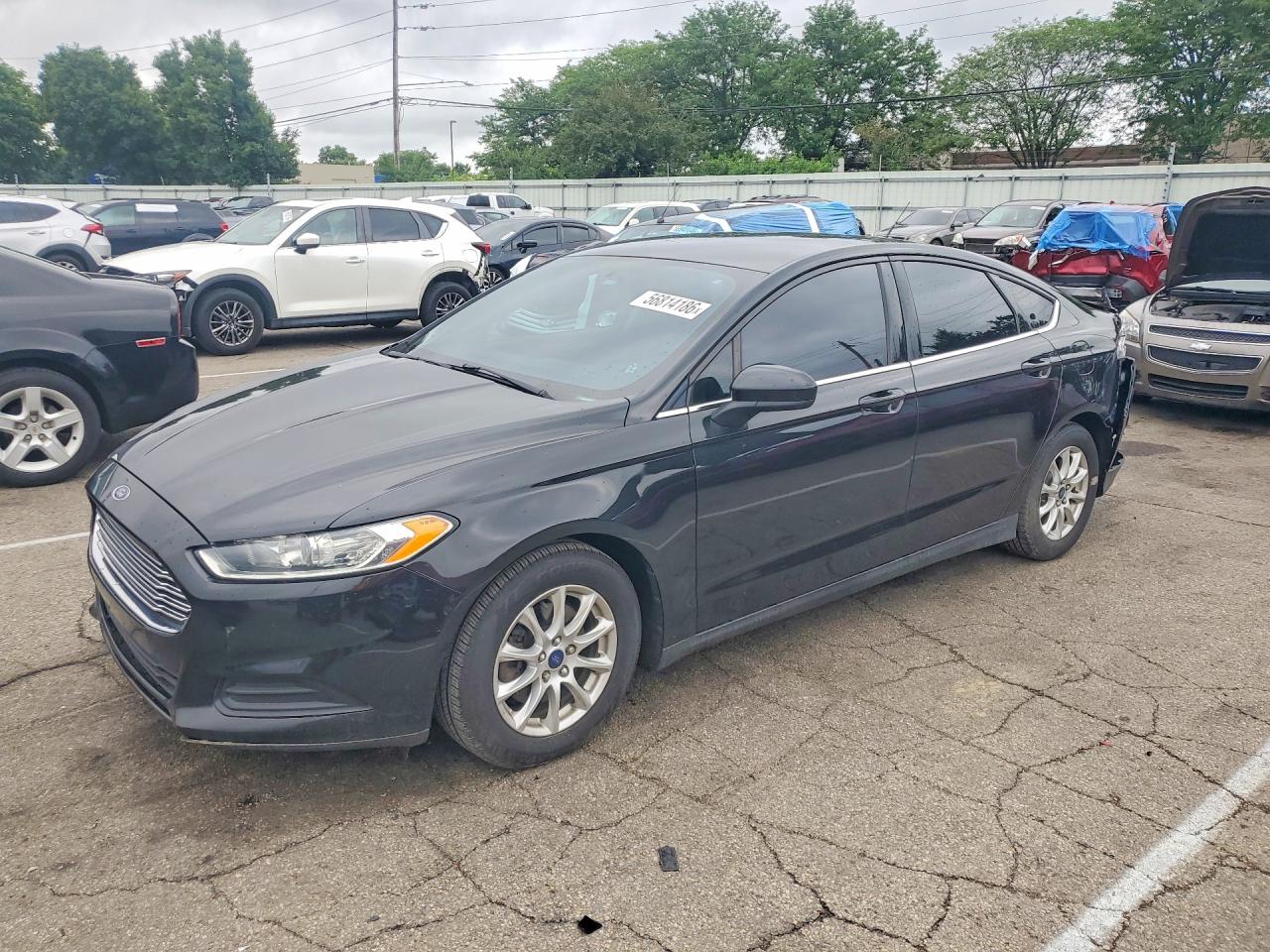 2015 Ford Fusion S Black vin: 1FA6P0G74F5109913