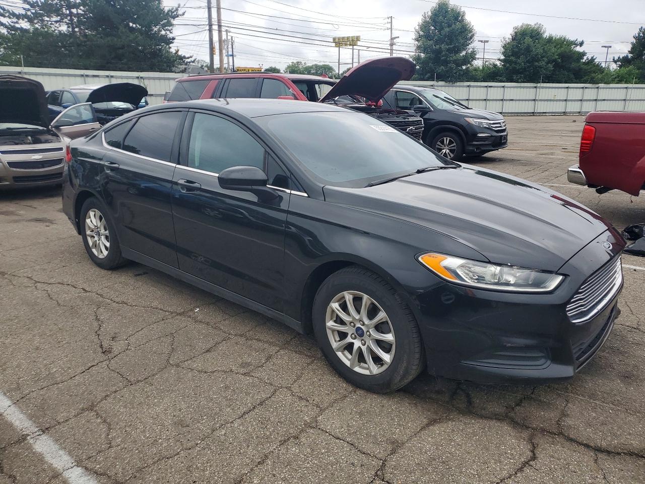 2015 Ford Fusion S Black vin: 1FA6P0G74F5109913