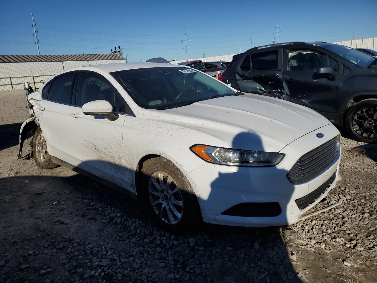 2015 Ford Fusion S White vin: 1FA6P0G74F5114917