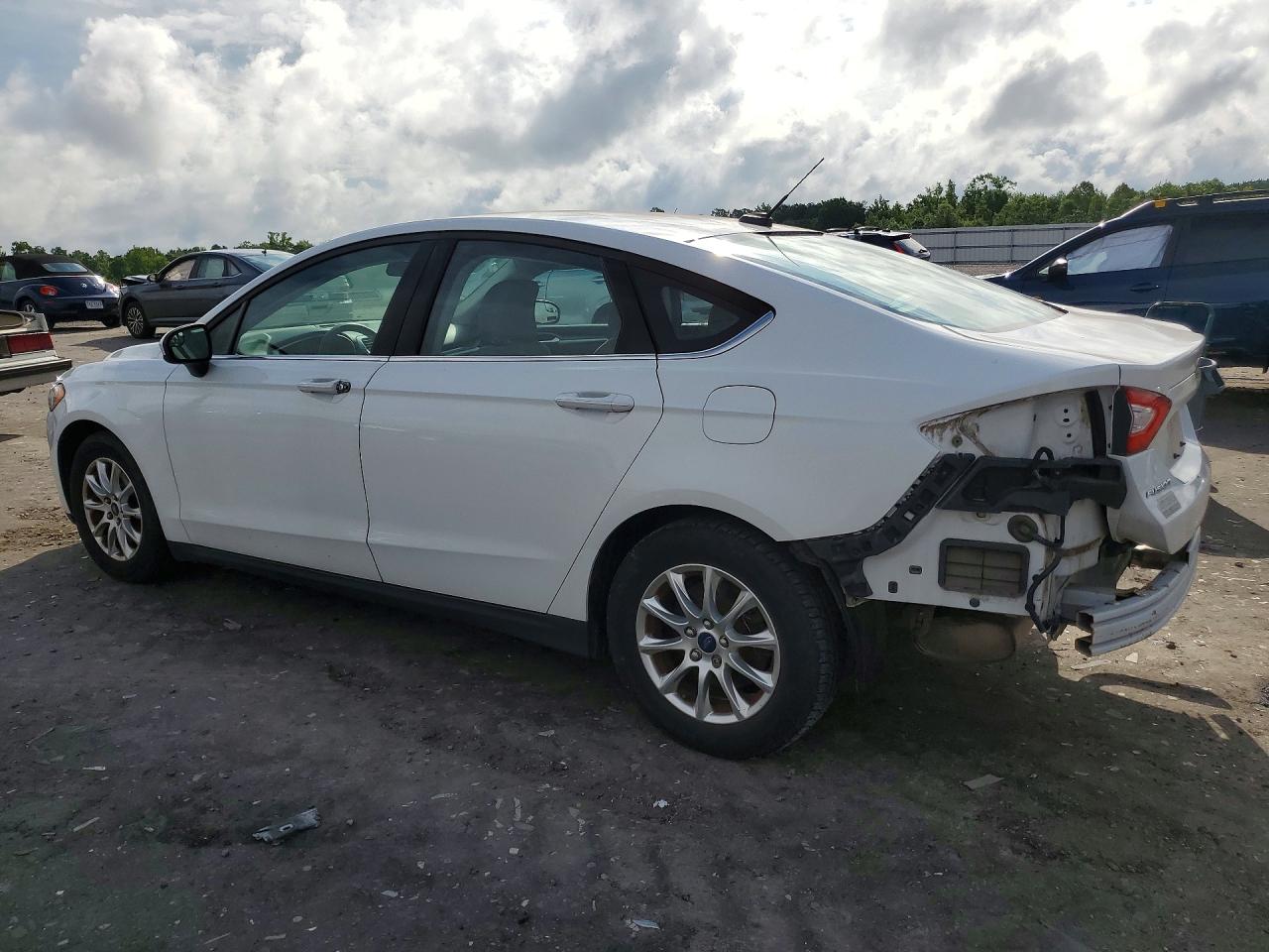 2015 Ford Fusion S White vin: 1FA6P0G74F5129398