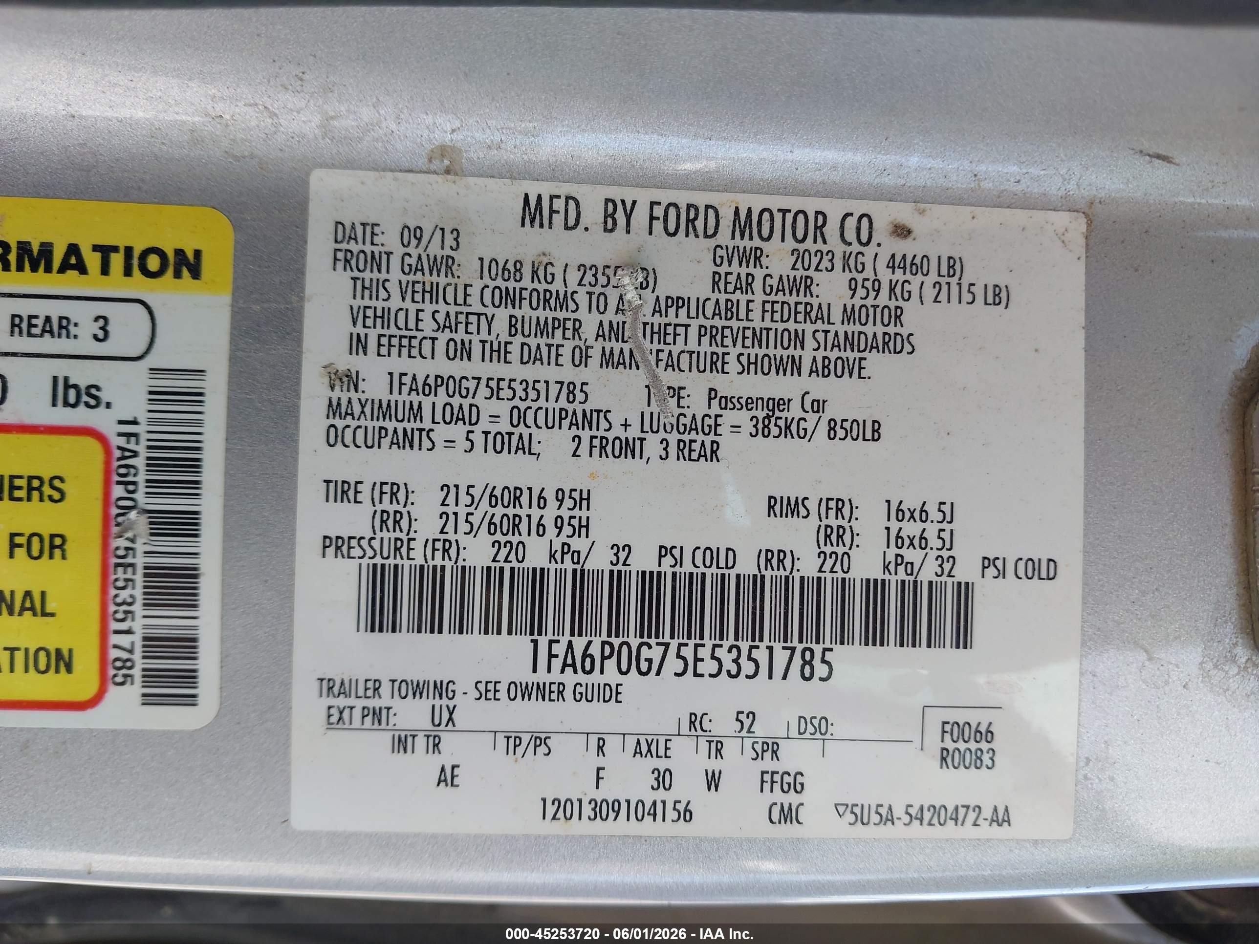 2014 Ford Fusion S Silver vin: 1FA6P0G75E5351785