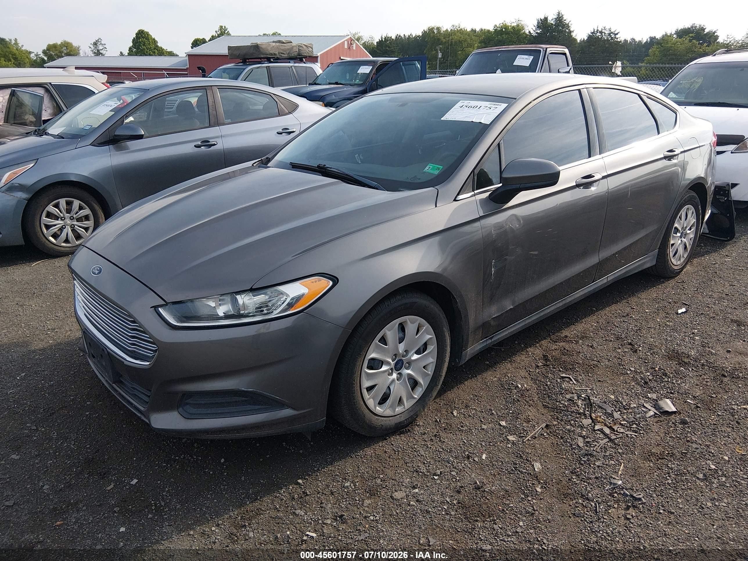 2014 Ford Fusion S Gray vin: 1FA6P0G76E5351441