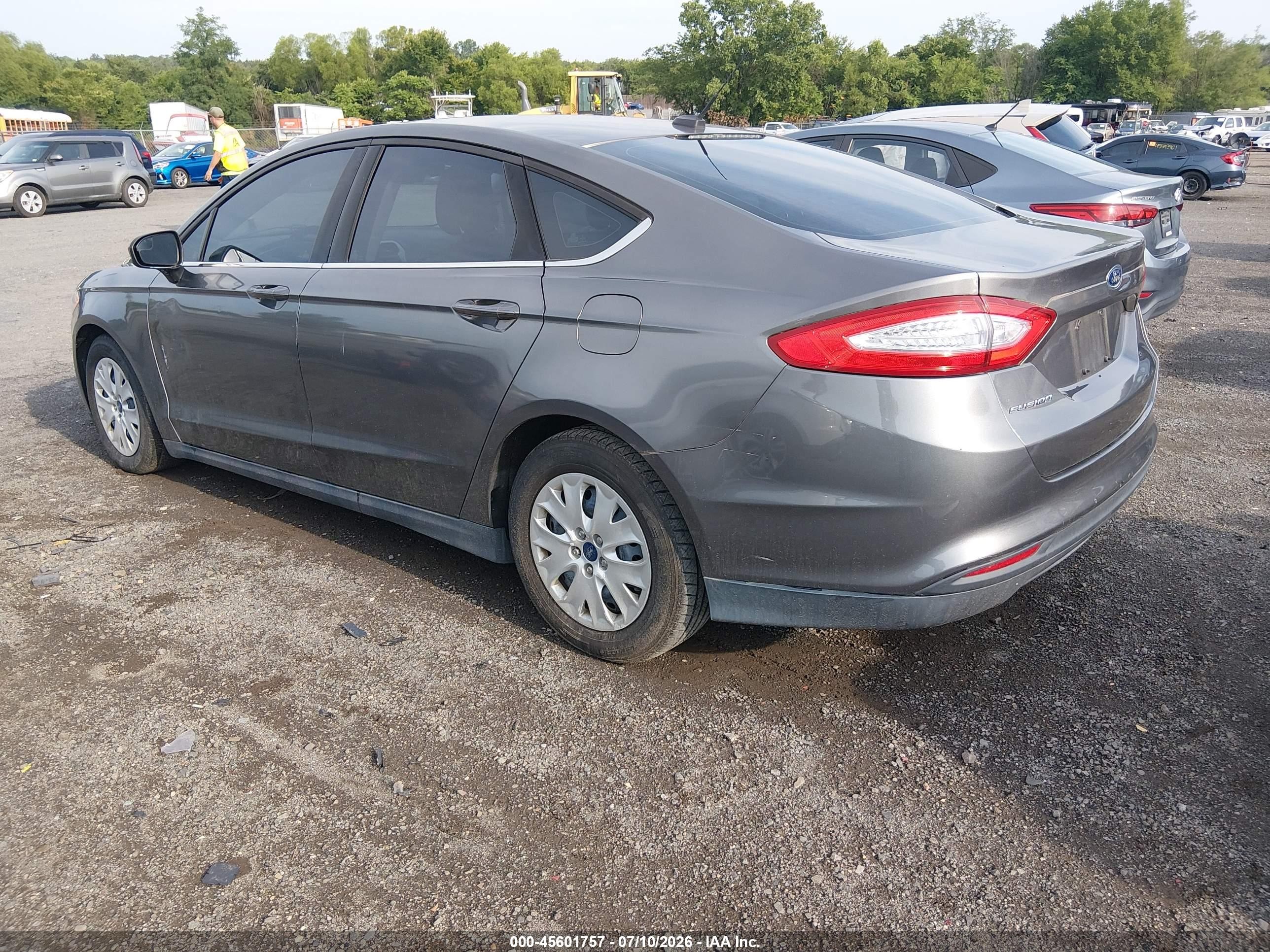 2014 Ford Fusion S Gray vin: 1FA6P0G76E5351441