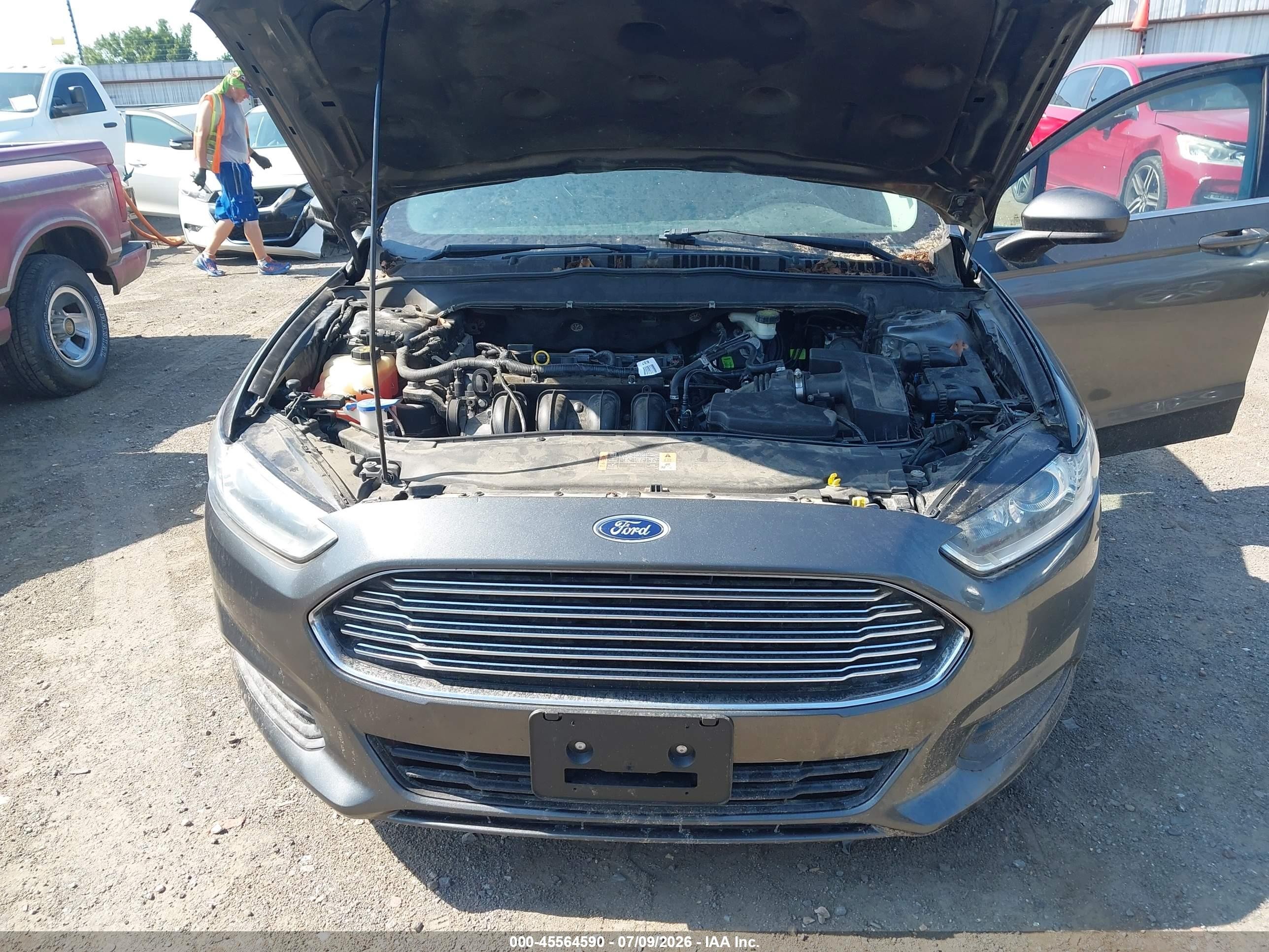 2015 Ford Fusion S Gray vin: 1FA6P0G76F5127720