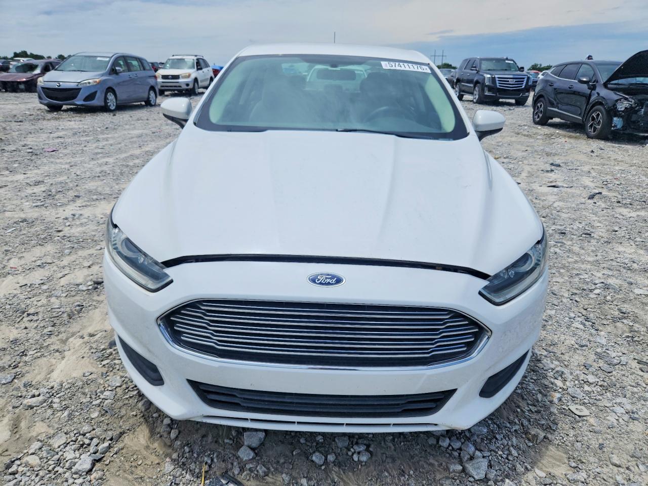 2014 Ford Fusion S White vin: 1FA6P0G77E5387901