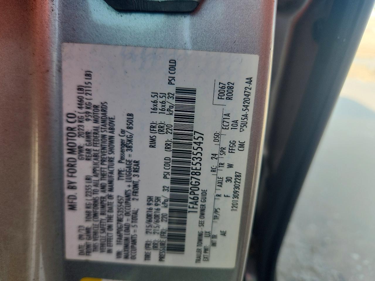 2014 Ford Fusion S Silver vin: 1FA6P0G78E5355457