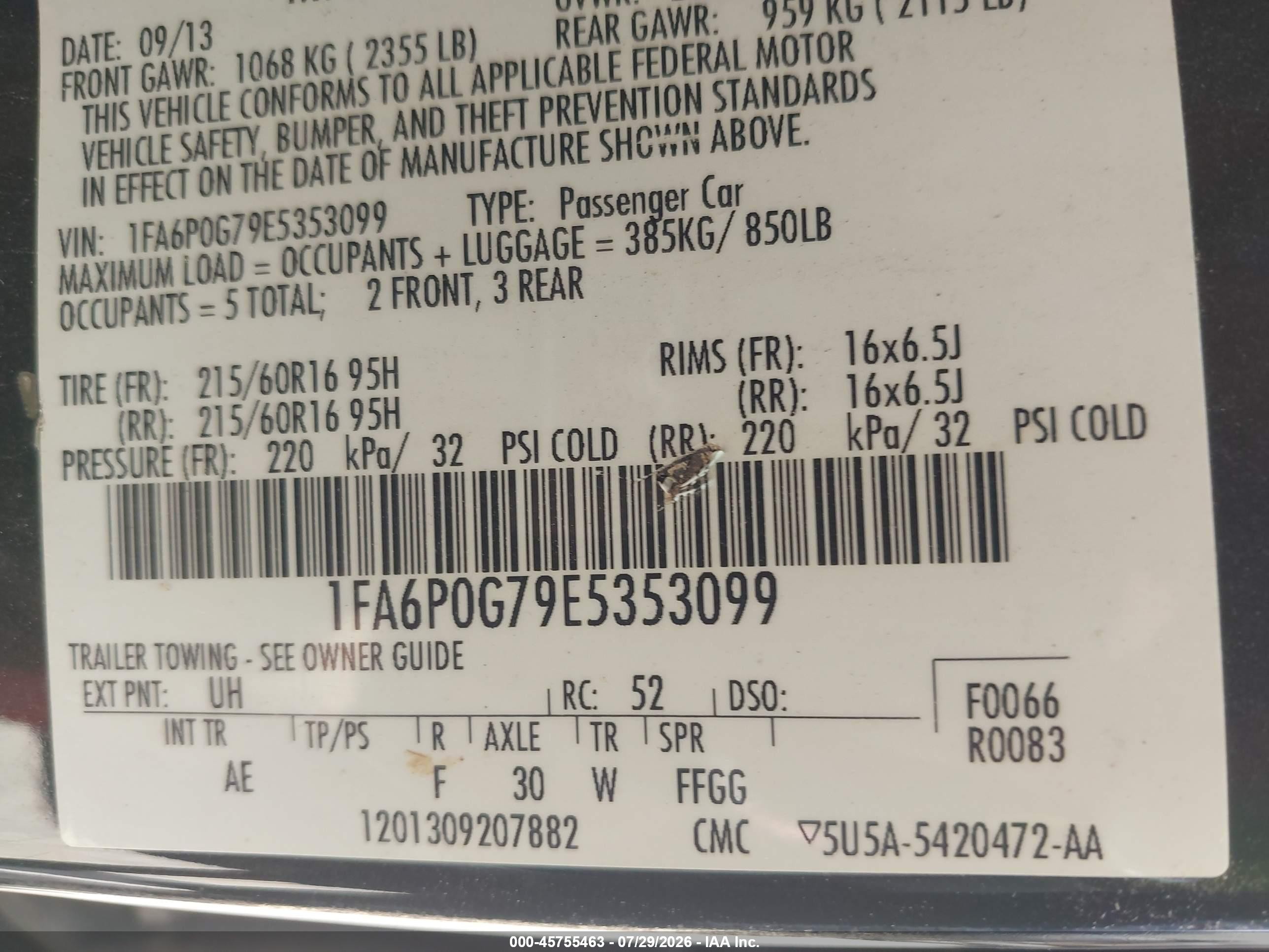 2014 Ford Fusion S Черный vin: 1FA6P0G79E5353099