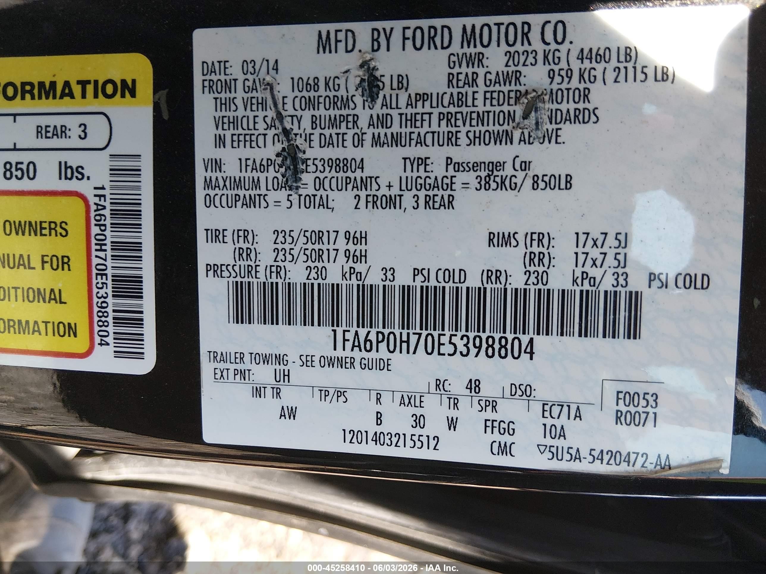 2014 Ford Fusion Se Black vin: 1FA6P0H70E5398804