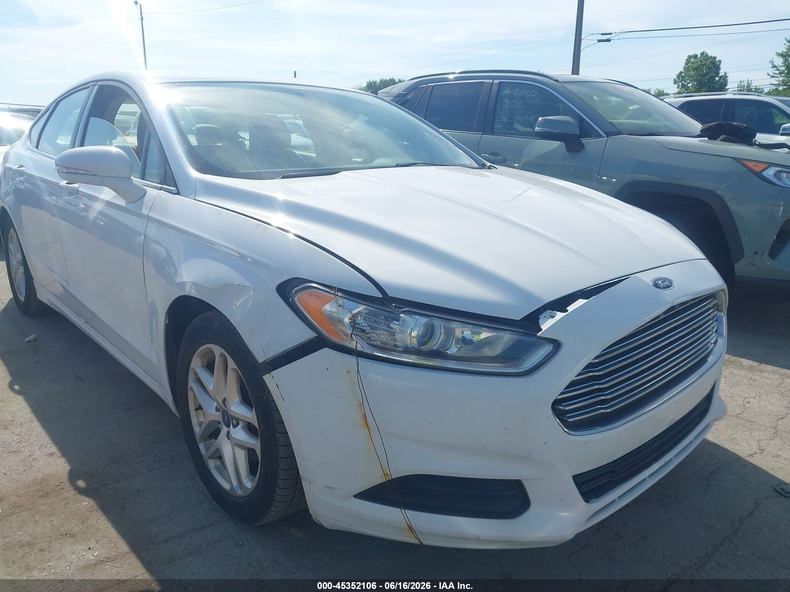 2014 Ford Fusion Se White vin: 1FA6P0H71E5373460