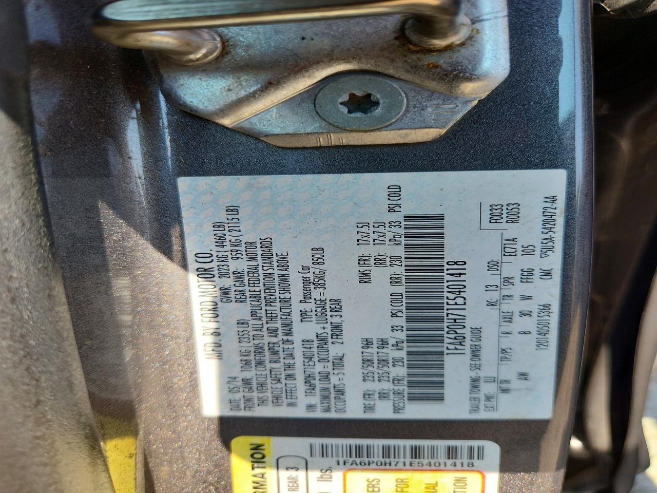 2014 Ford Fusion Se Gray vin: 1FA6P0H71E5401418