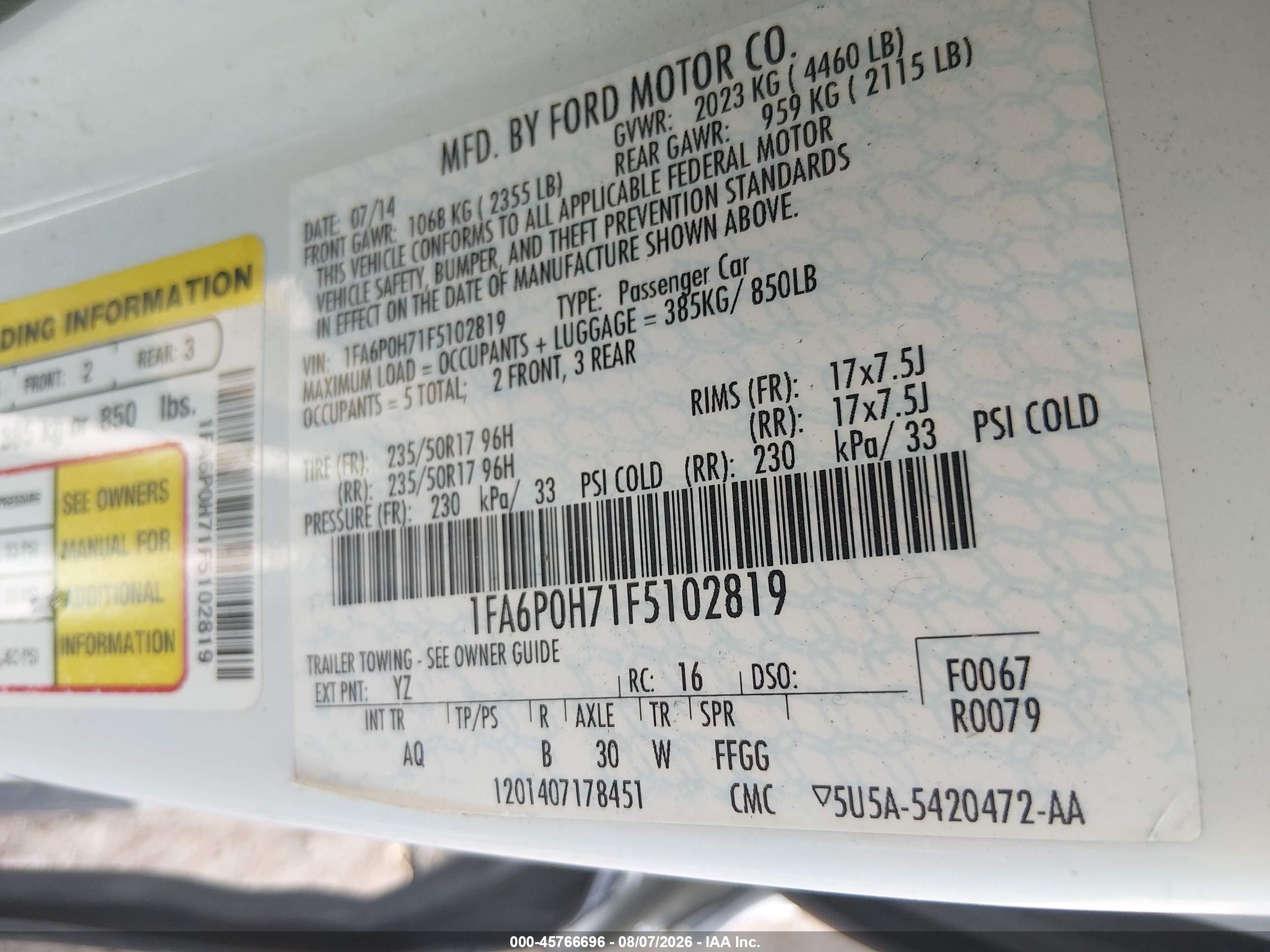 2015 Ford Fusion Se White vin: 1FA6P0H71F5102819