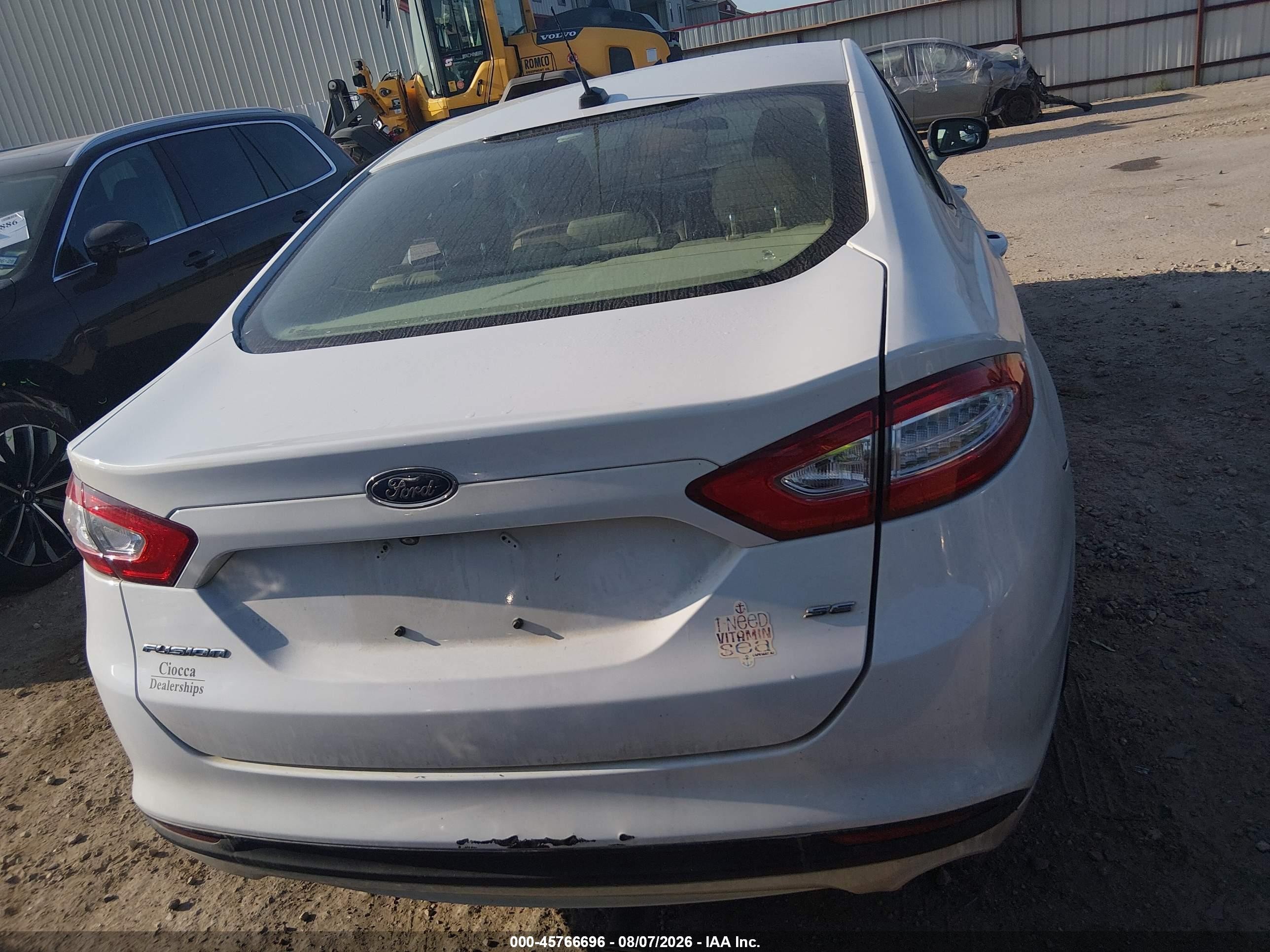 2015 Ford Fusion Se White vin: 1FA6P0H71F5102819