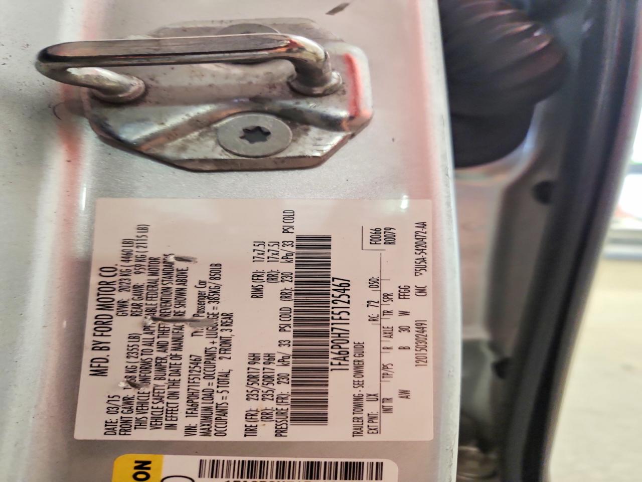 2015 Ford Fusion Se Silver vin: 1FA6P0H71F5125467