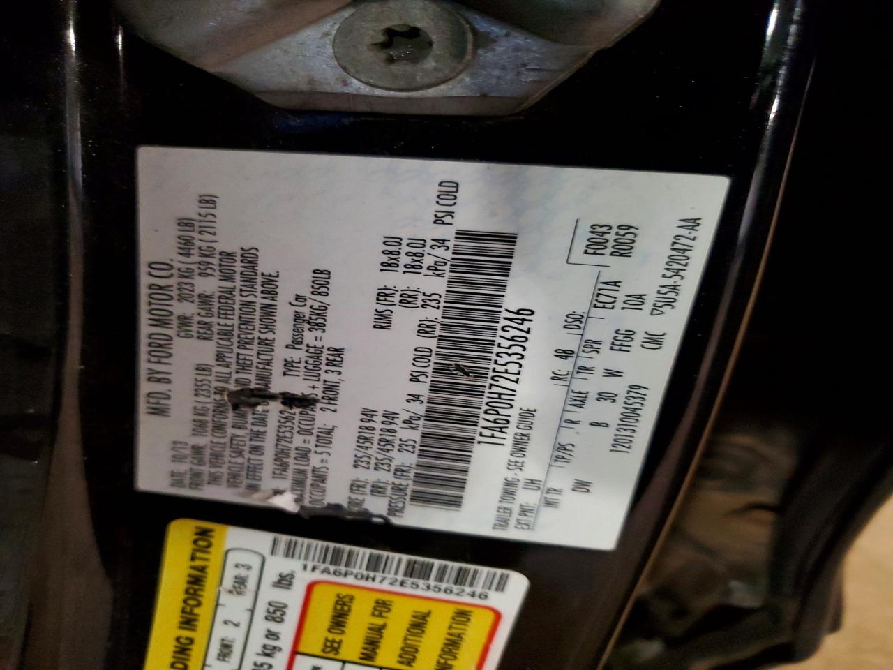 2014 Ford Fusion Se Черный vin: 1FA6P0H72E5356246