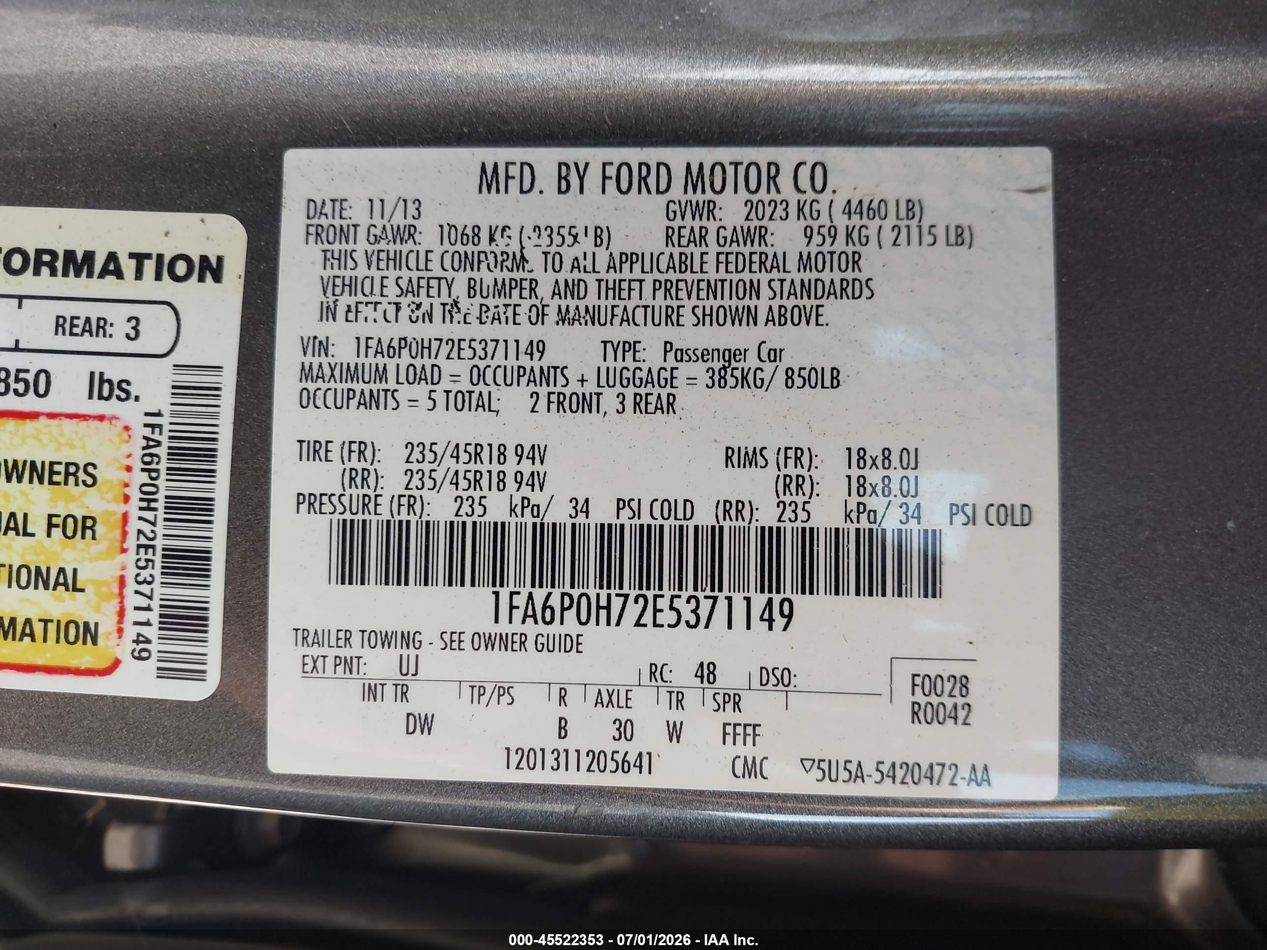 2014 Ford Fusion Se Silver vin: 1FA6P0H72E5371149