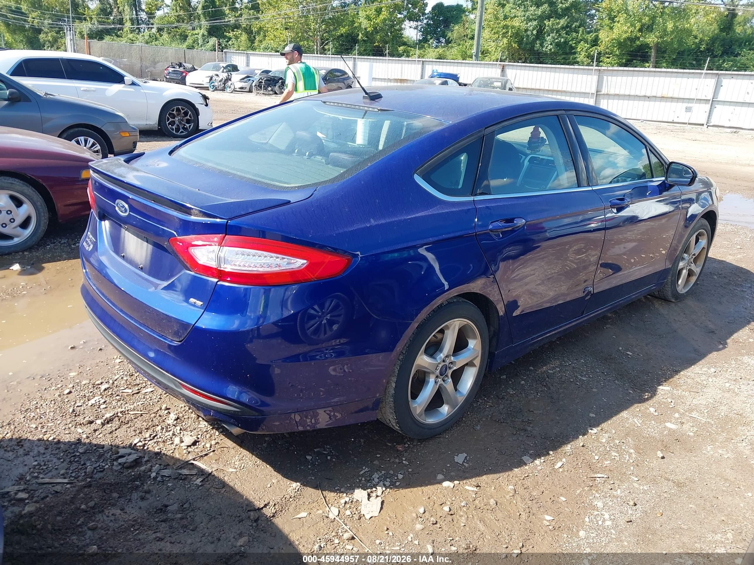 2014 Ford Fusion Se Синий vin: 1FA6P0H72E5404084