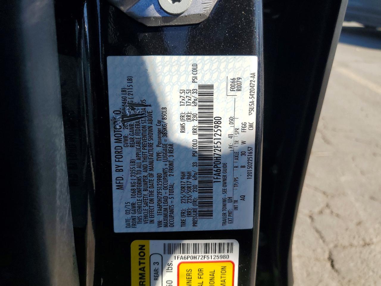 2015 Ford Fusion Se Черный vin: 1FA6P0H72F5125980