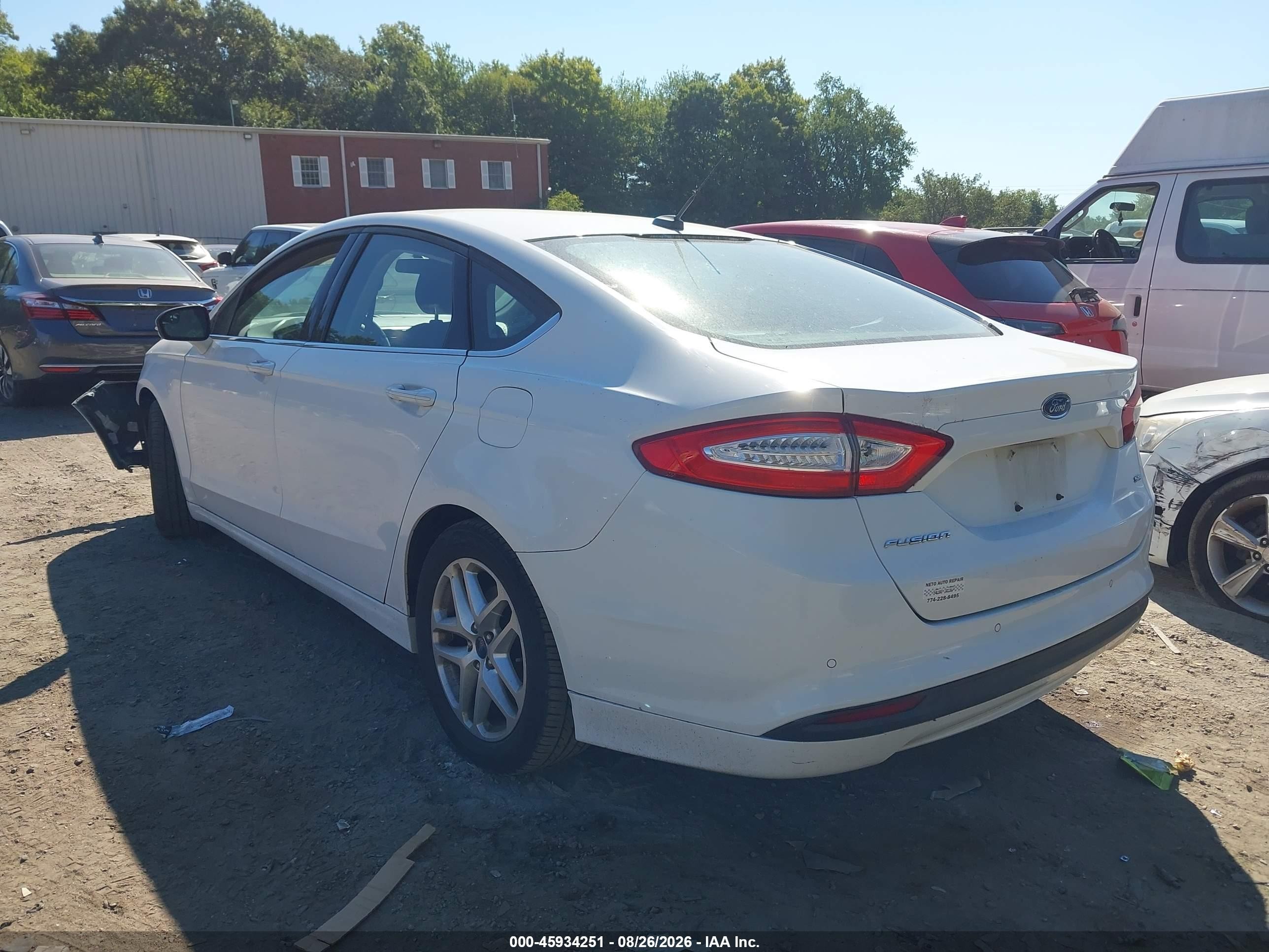 2014 Ford Fusion Se White vin: 1FA6P0H73E5353694