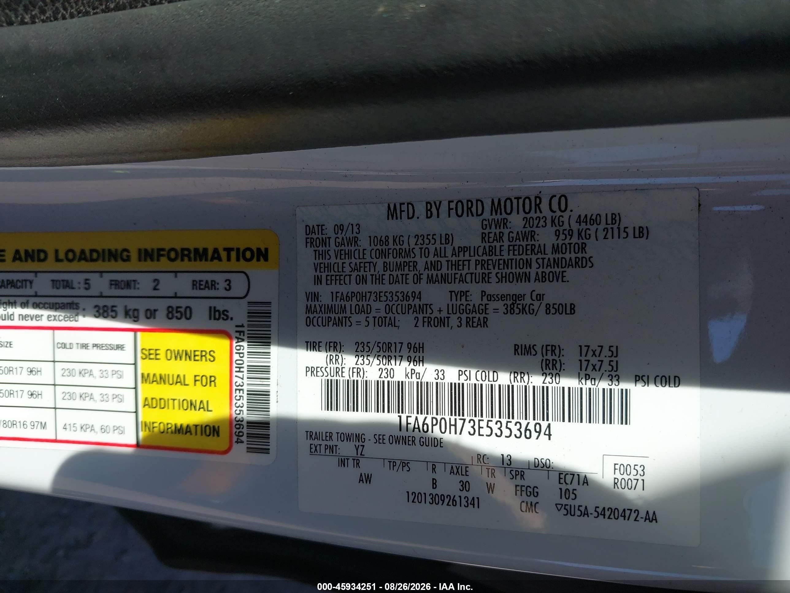 2014 Ford Fusion Se White vin: 1FA6P0H73E5353694
