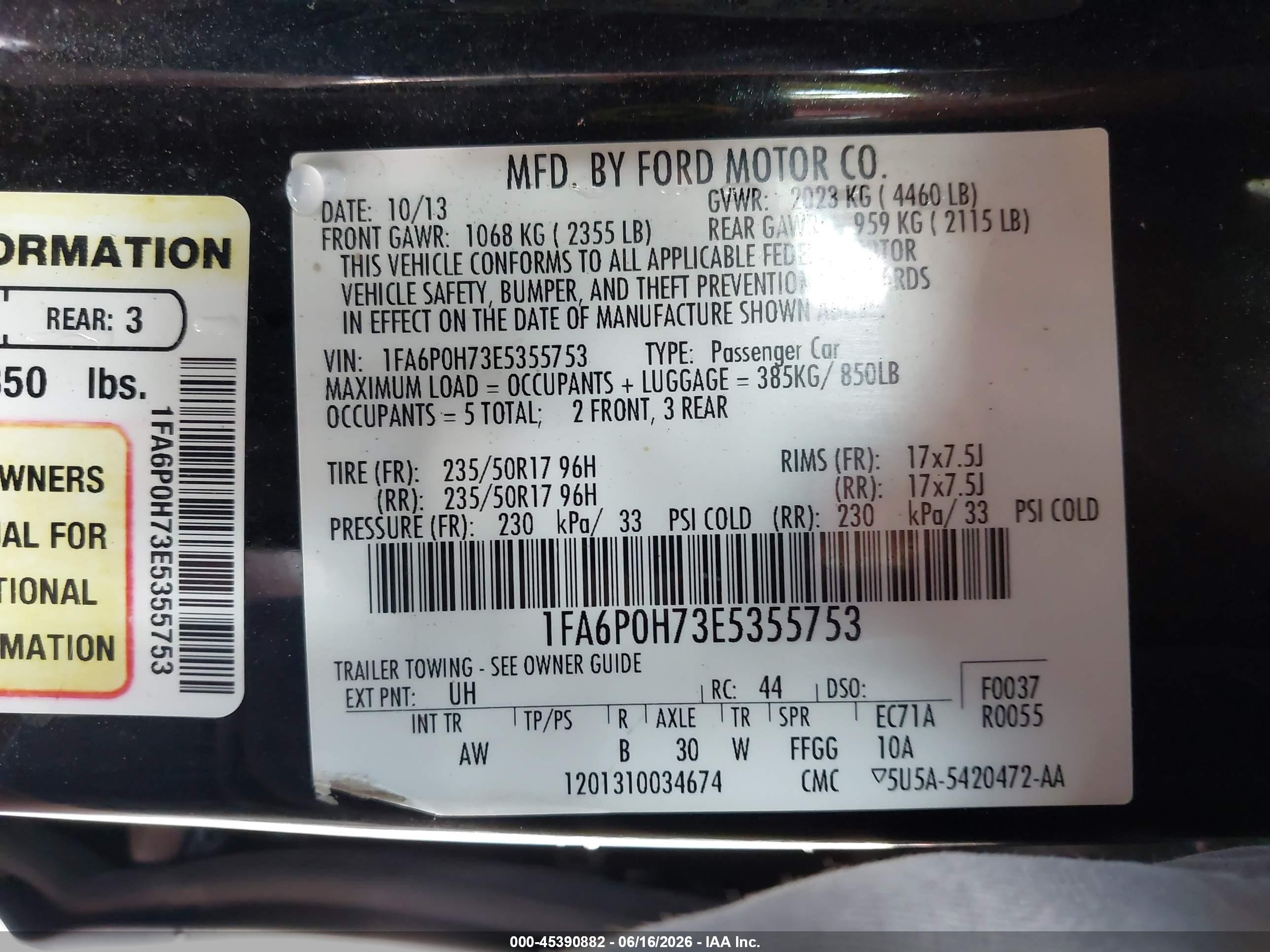 2014 Ford Fusion Se Black vin: 1FA6P0H73E5355753