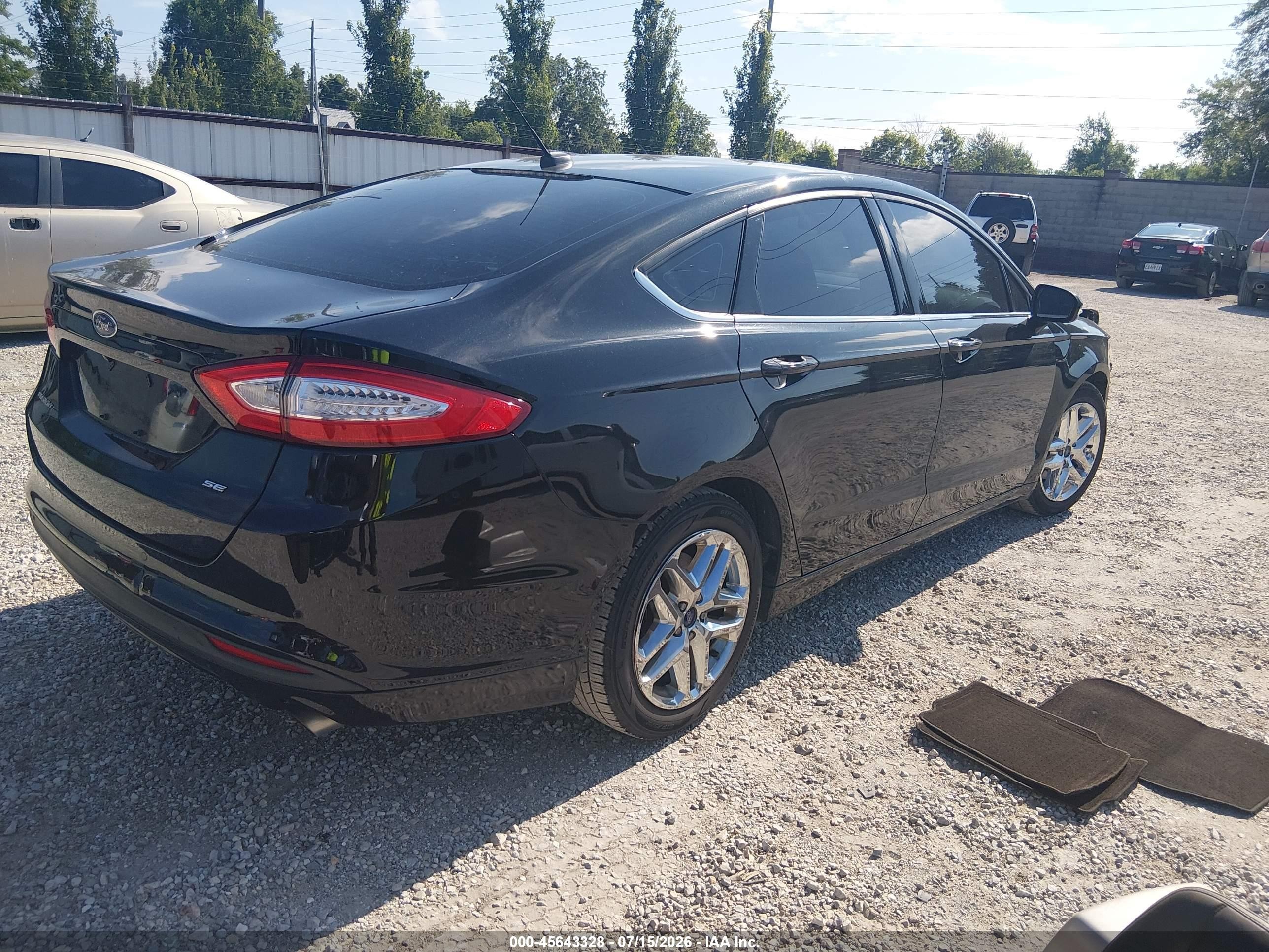 2014 Ford Fusion Se Черный vin: 1FA6P0H73E5366607
