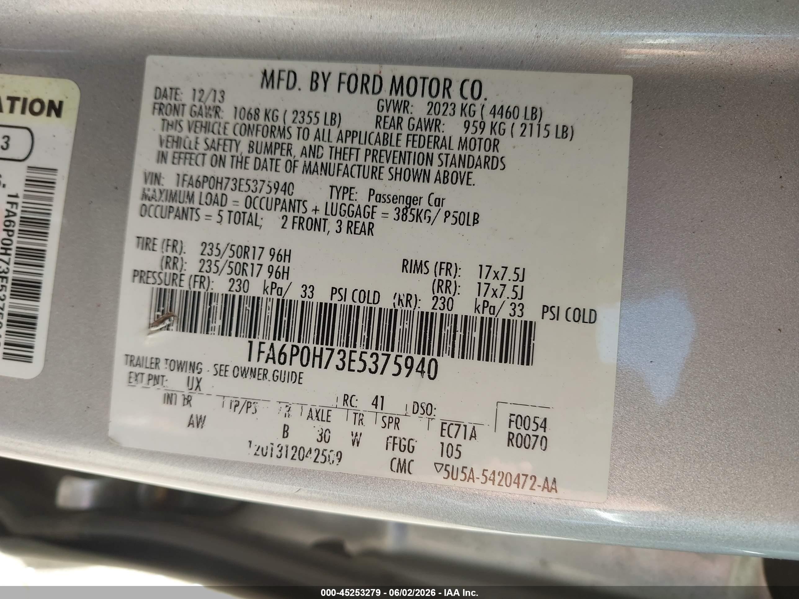 2014 Ford Fusion Se Silver vin: 1FA6P0H73E5375940