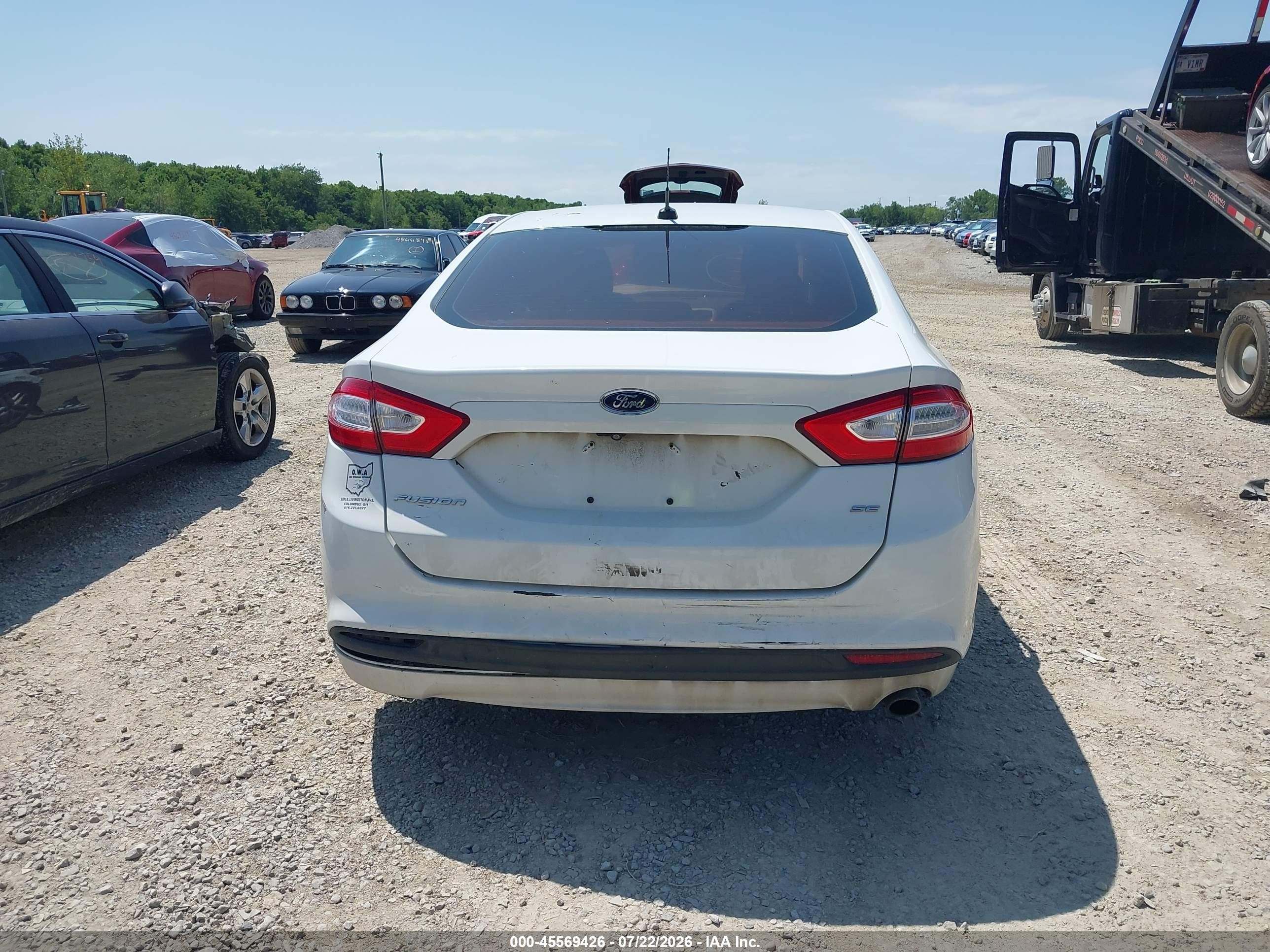 2015 Ford Fusion Se White vin: 1FA6P0H73F5124501