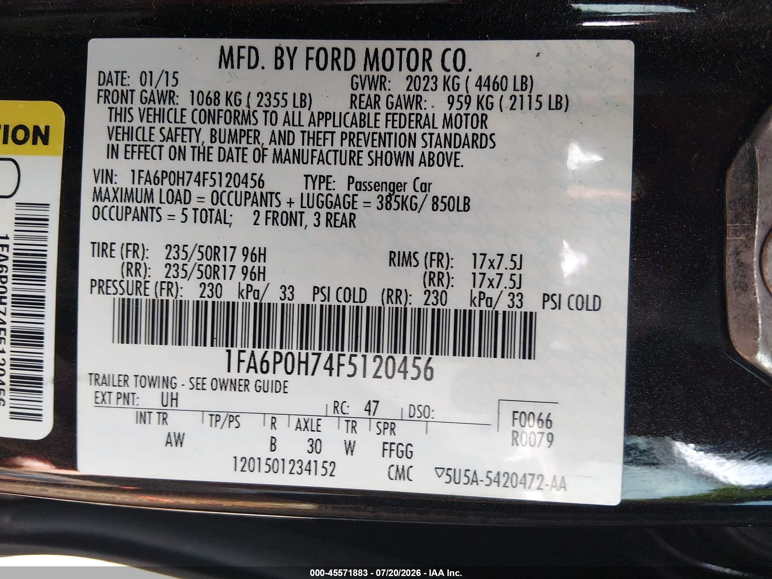 2015 Ford Fusion Se Черный vin: 1FA6P0H74F5120456