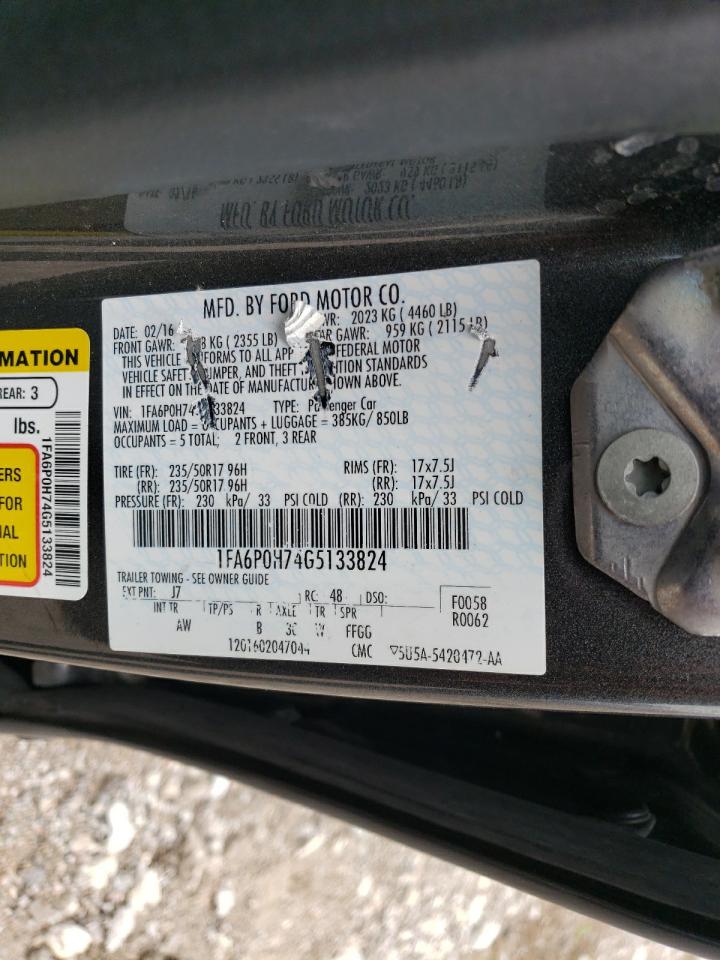 2016 Ford Fusion Se Gray vin: 1FA6P0H74G5133824