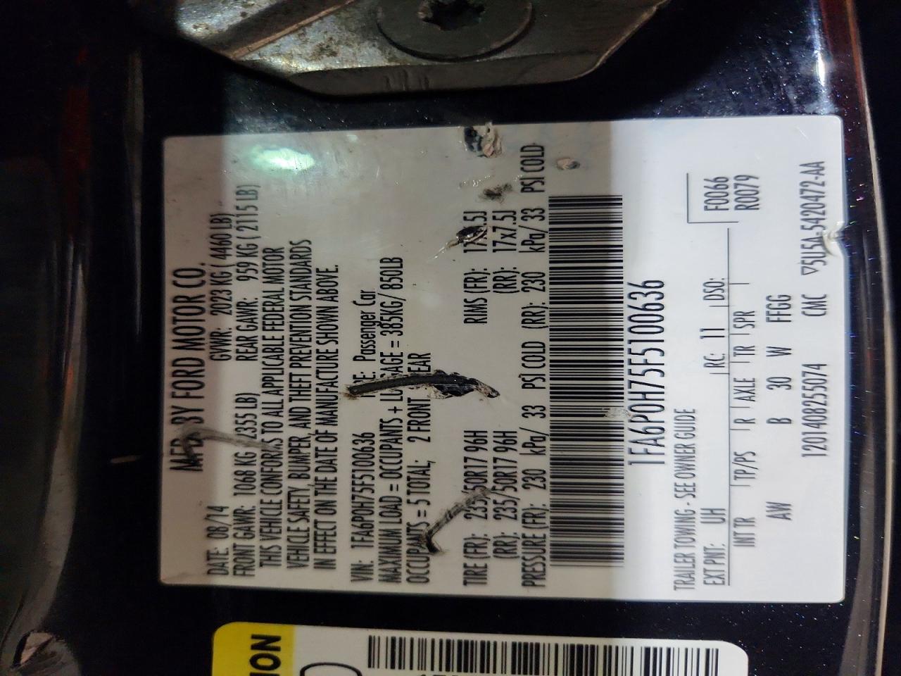 2015 Ford Fusion Se Черный vin: 1FA6P0H75F5100636