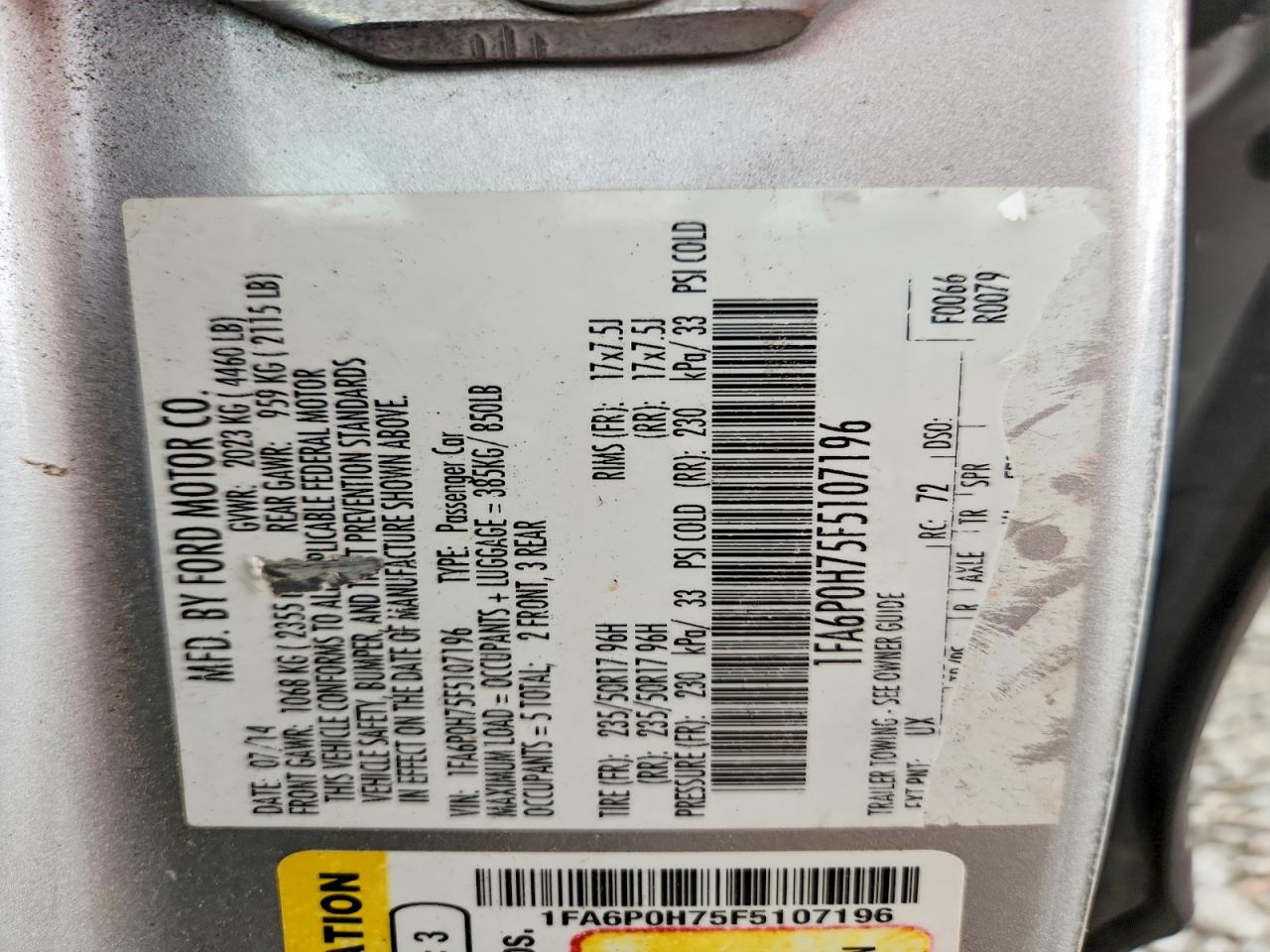 2015 Ford Fusion Se Серебряный vin: 1FA6P0H75F5107196